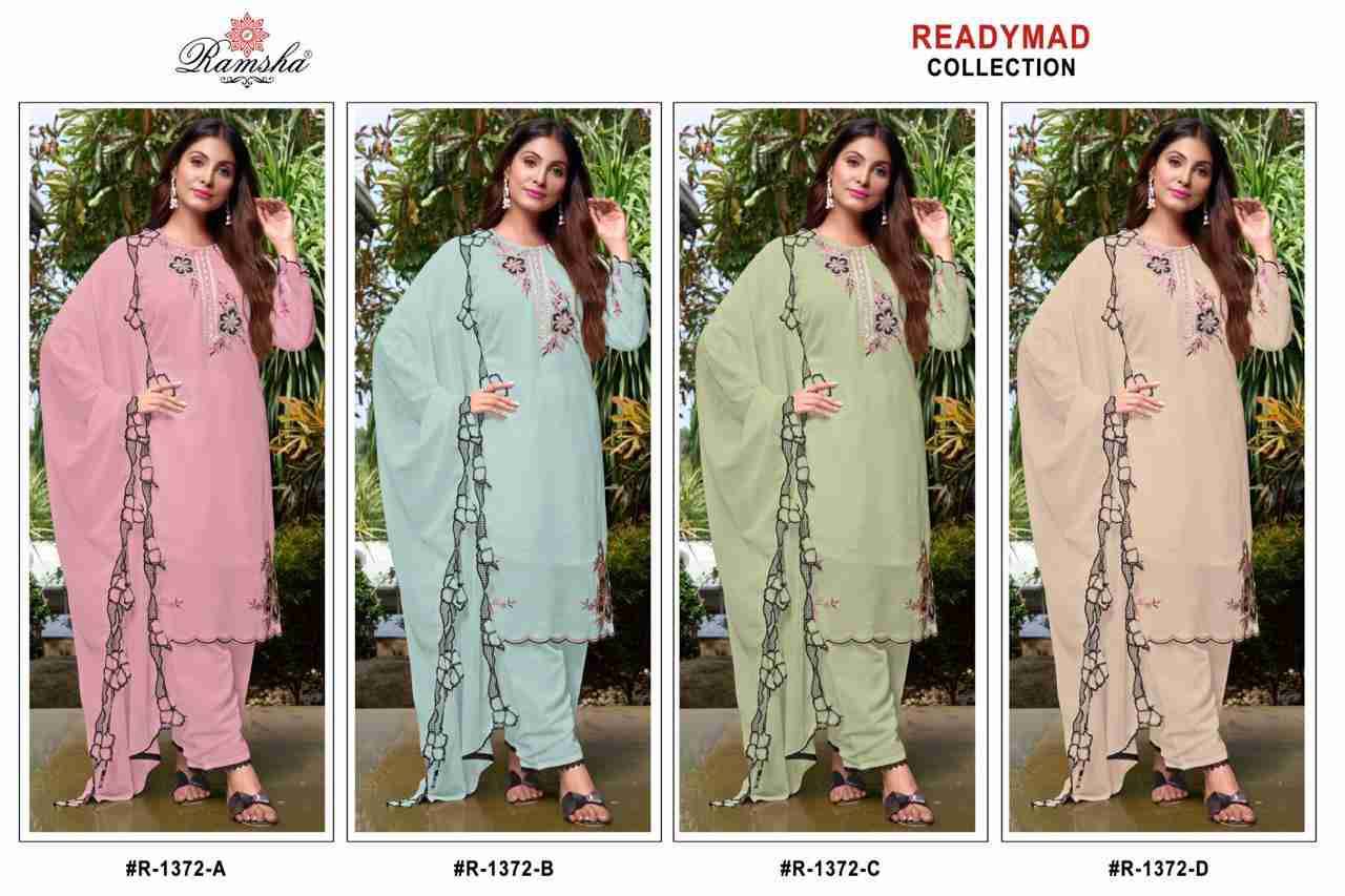 Ramsha 1372 Colours By Ramsha 1372-A To 1372-D Series Designer Pakistani Suits Beautiful Fancy Colorful Stylish Party Wear & Occasional Wear Georgette Embroidered Dresses At Wholesale Price
