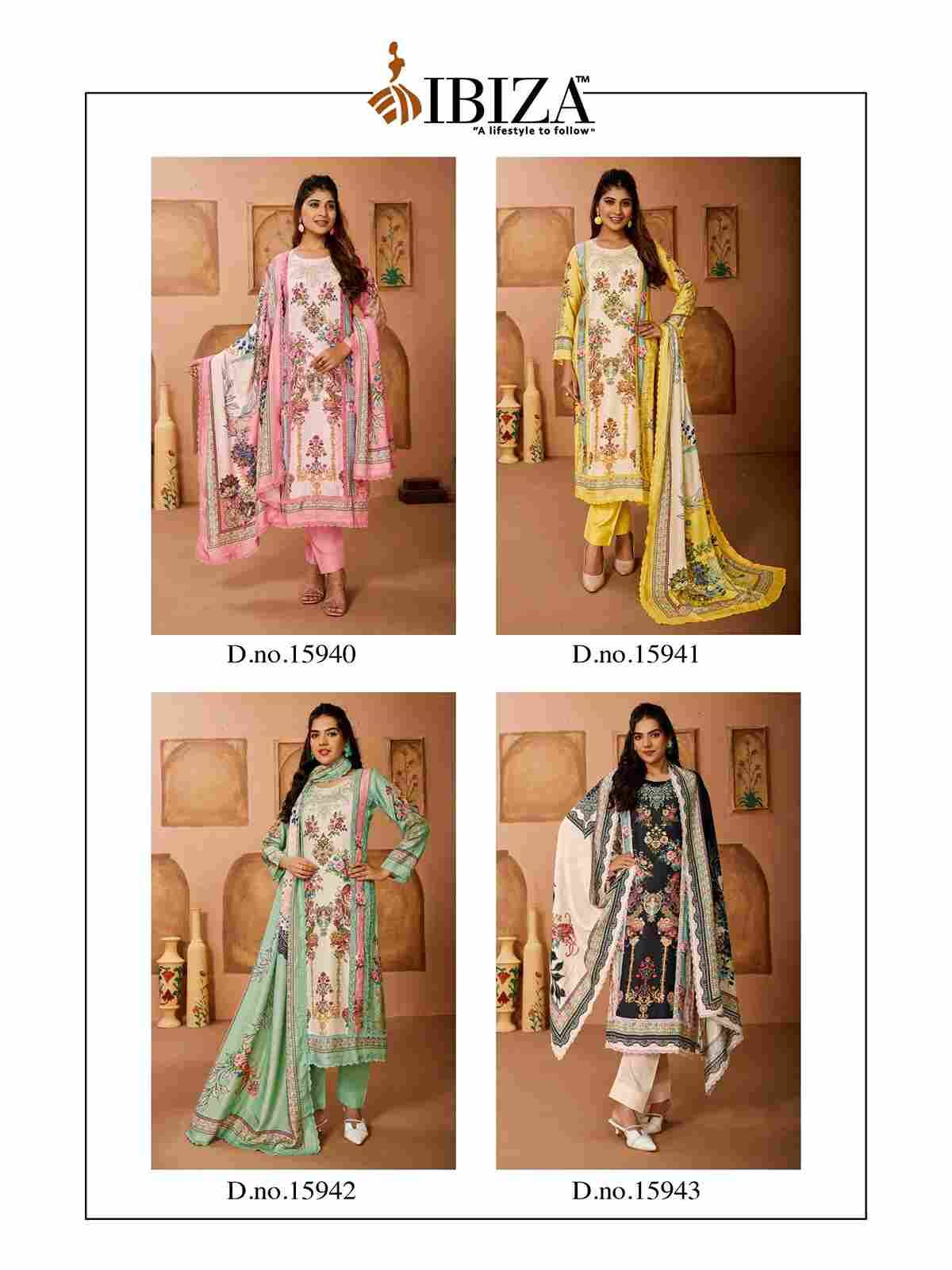 Rangrez By Ibiza 15940 To 15943 Series Designer Festive Suits Beautiful Fancy Stylish Colorful Party Wear & Occasional Wear Pure Muslin Dresses At Wholesale Price
