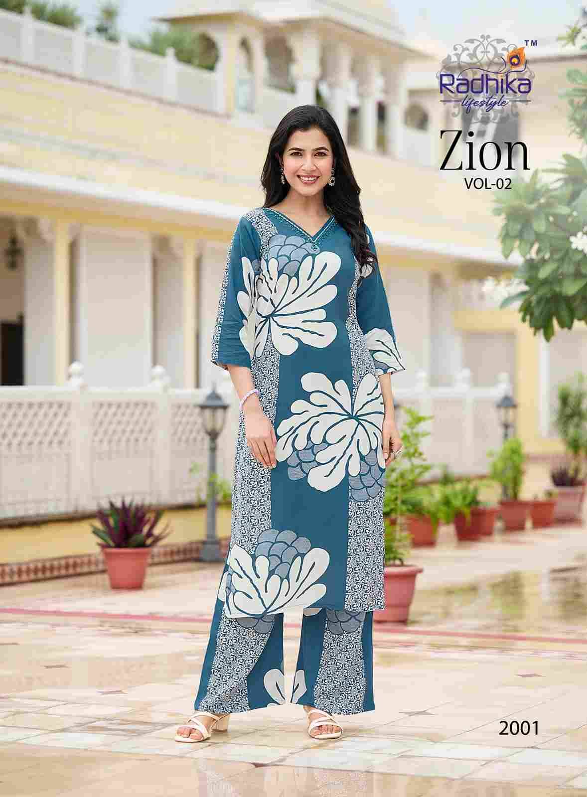 Zion Vol-2 By Radhika Lifestyle 2001 To 2007 Series Designer Stylish Fancy Colorful Beautiful Casual Wear & Ethnic Wear Pure Rayon Co-Ords At Wholesale Price