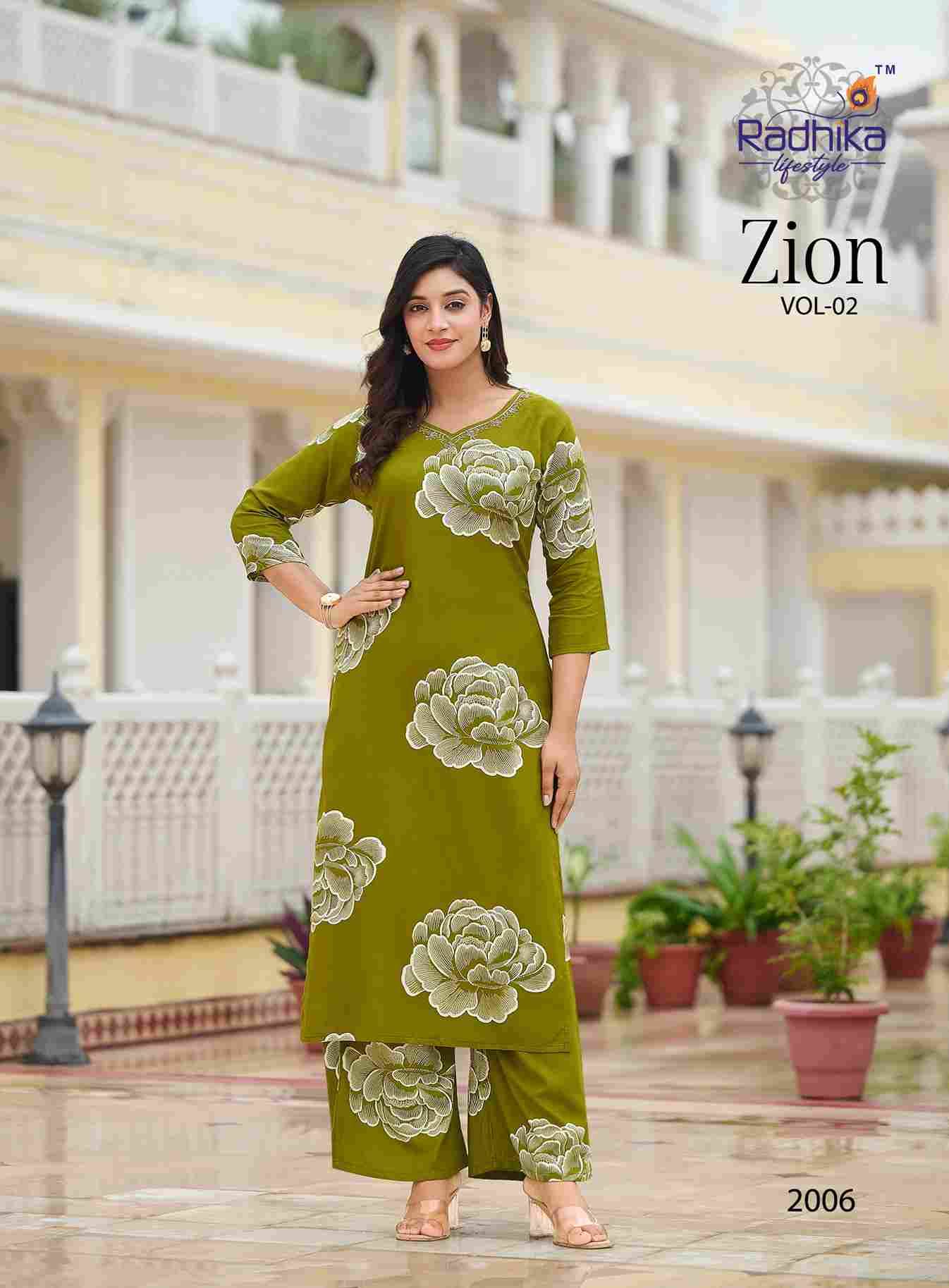Zion Vol-2 By Radhika Lifestyle 2001 To 2007 Series Designer Stylish Fancy Colorful Beautiful Casual Wear & Ethnic Wear Pure Rayon Co-Ords At Wholesale Price