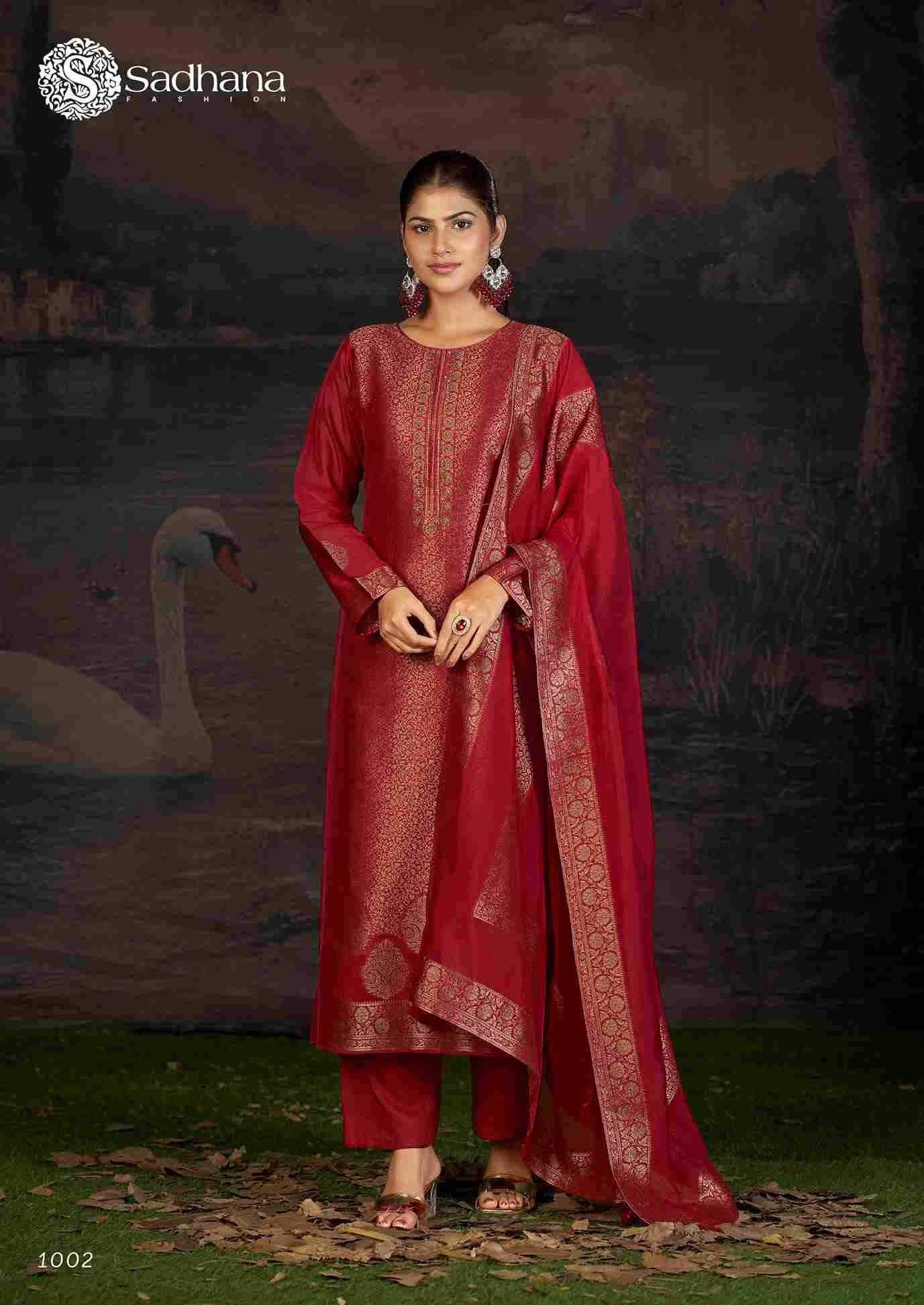 Charvi By Sadhana Fashion 1001 To 1004 Series Designer Festive Suits Beautiful Fancy Stylish Colorful Party Wear & Occasional Wear Pure Muslin Silk Print Dresses At Wholesale Price