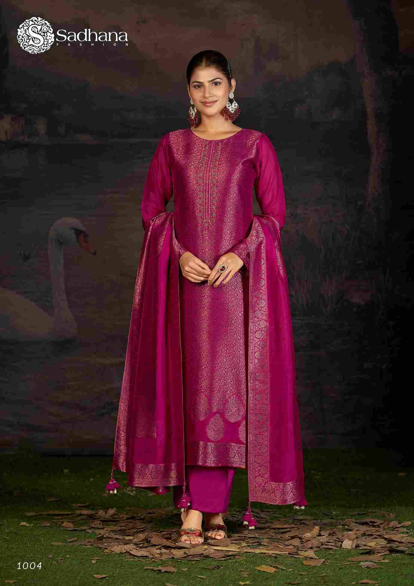 Charvi By Sadhana Fashion 1001 To 1004 Series Designer Festive Suits Beautiful Fancy Stylish Colorful Party Wear & Occasional Wear Pure Muslin Silk Print Dresses At Wholesale Price