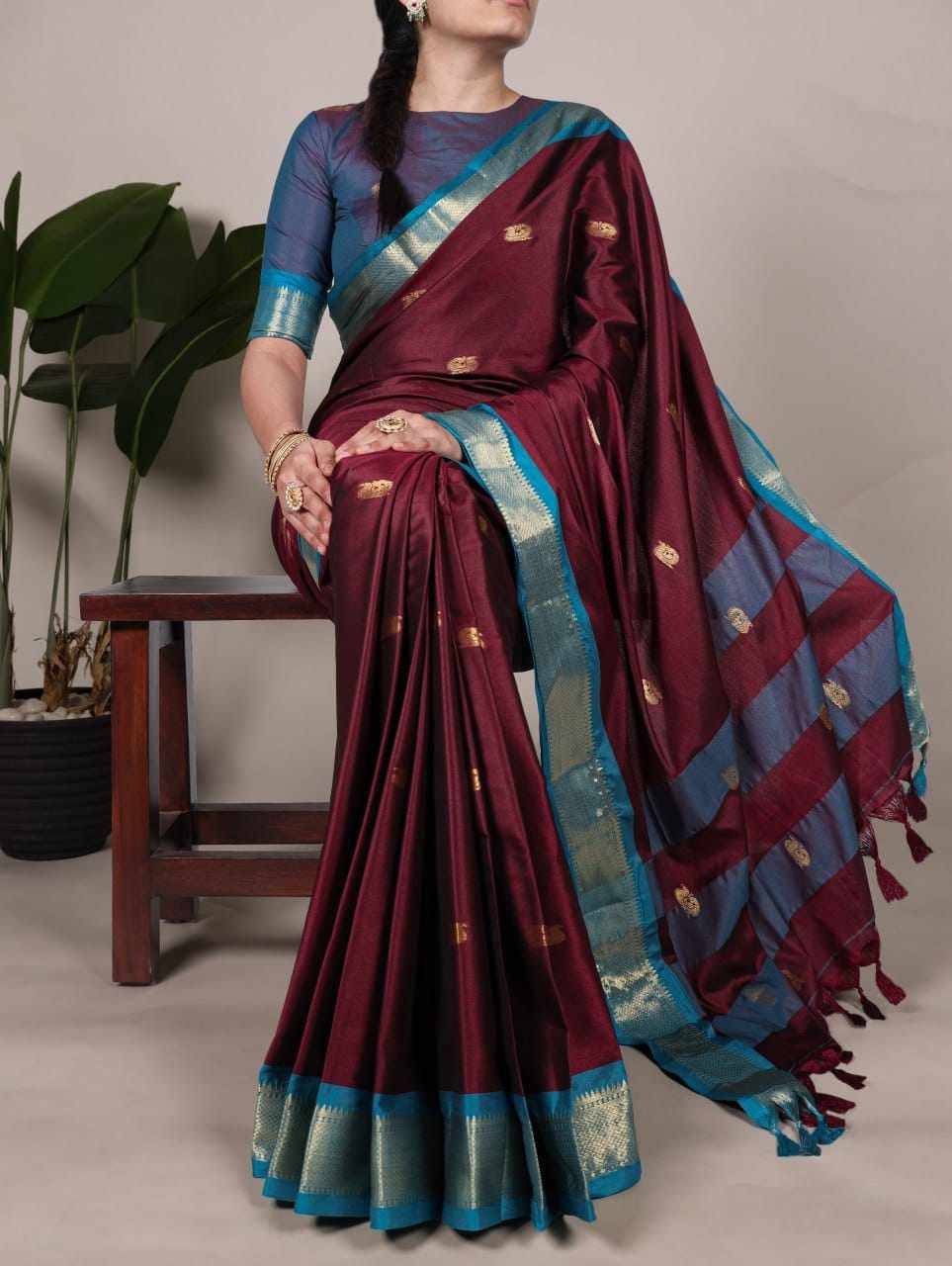 7406 By Fashid Wholesale 7406-A To 7406-D Series Indian Traditional Wear Collection Beautiful Stylish Fancy Colorful Party Wear & Occasional Wear Cotton Silk Sarees At Wholesale Price