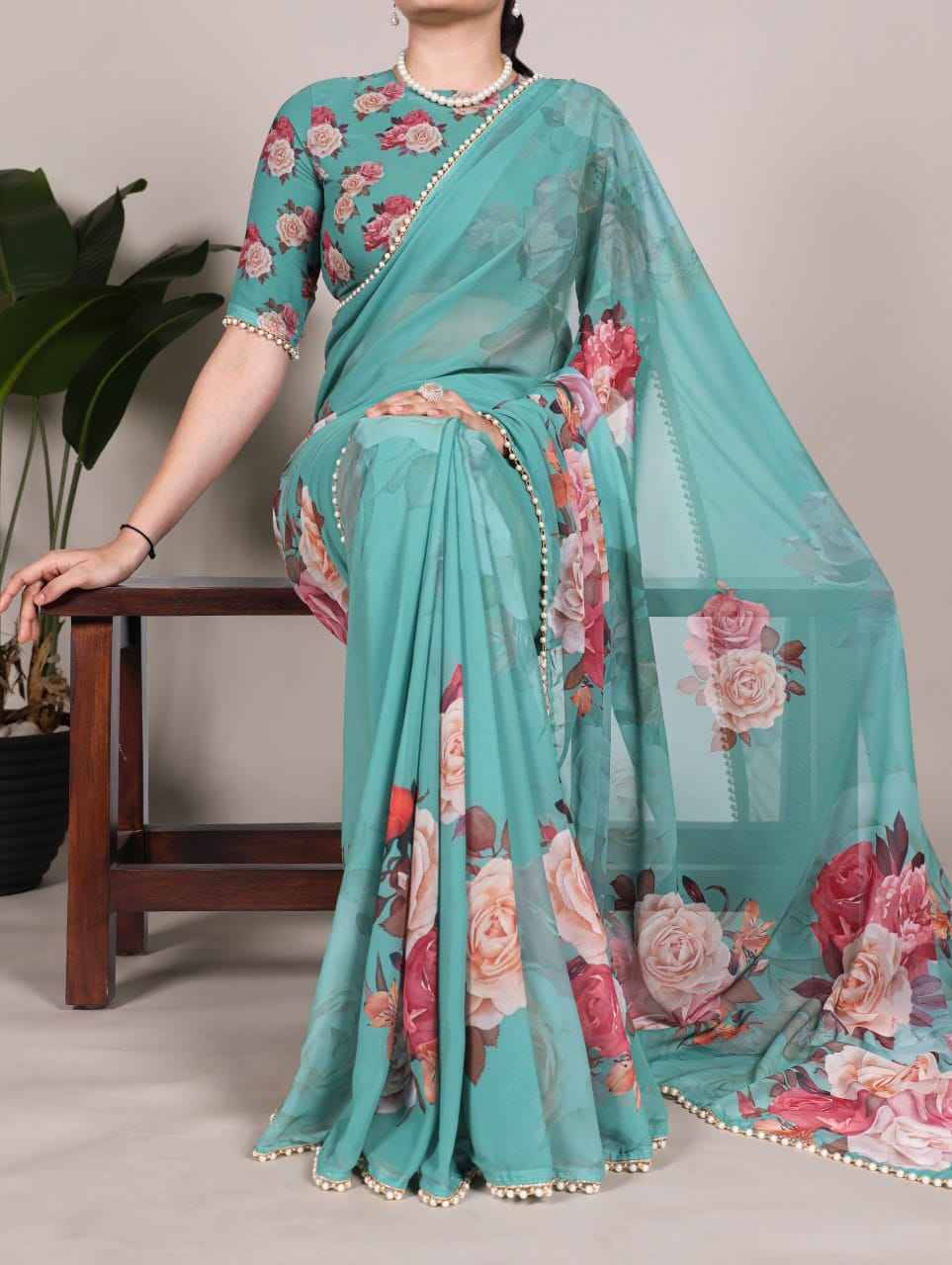 Nirzari By Fashid Wholesale 7007-A To 7007-L Series Indian Traditional Wear Collection Beautiful Stylish Fancy Colorful Party Wear & Occasional Wear Georgette Sarees At Wholesale Price