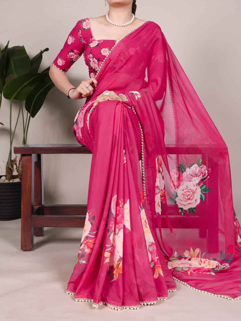 Nirzari By Fashid Wholesale 7007-A To 7007-L Series Indian Traditional Wear Collection Beautiful Stylish Fancy Colorful Party Wear & Occasional Wear Georgette Sarees At Wholesale Price