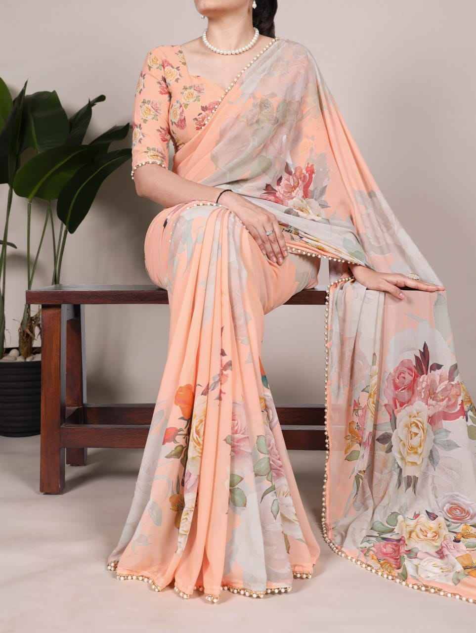 Nirzari By Fashid Wholesale 7007-A To 7007-L Series Indian Traditional Wear Collection Beautiful Stylish Fancy Colorful Party Wear & Occasional Wear Georgette Sarees At Wholesale Price