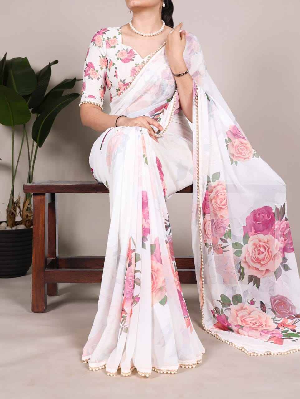 Nirzari By Fashid Wholesale 7007-A To 7007-L Series Indian Traditional Wear Collection Beautiful Stylish Fancy Colorful Party Wear & Occasional Wear Georgette Sarees At Wholesale Price