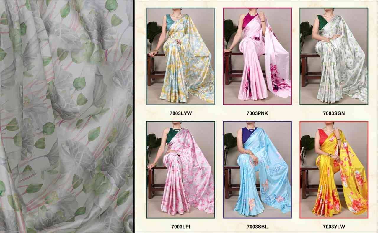 7003 By Fashid Wholesale 7003-A To 7003-F Series Indian Traditional Wear Collection Beautiful Stylish Fancy Colorful Party Wear & Occasional Wear Satin Silk Sarees At Wholesale Price