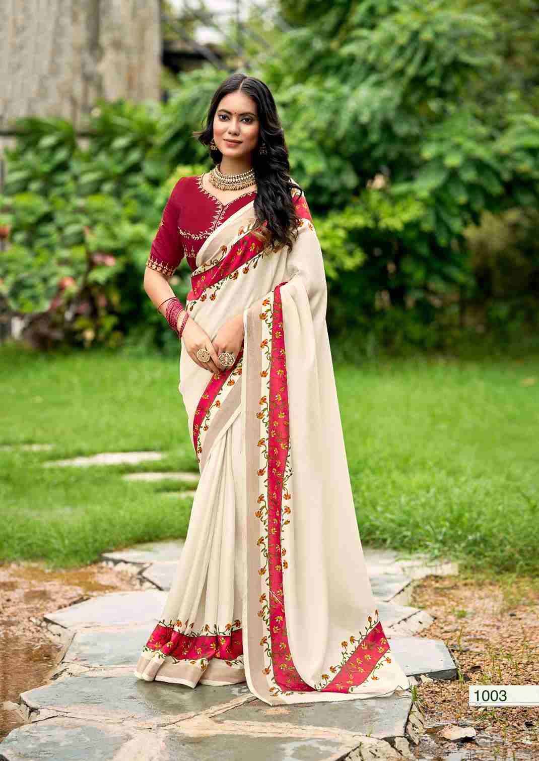 Korial By Sr 1001 To 1005 Series Indian Traditional Wear Collection Beautiful Stylish Fancy Colorful Party Wear & Occasional Wear Fancy Sarees At Wholesale Price