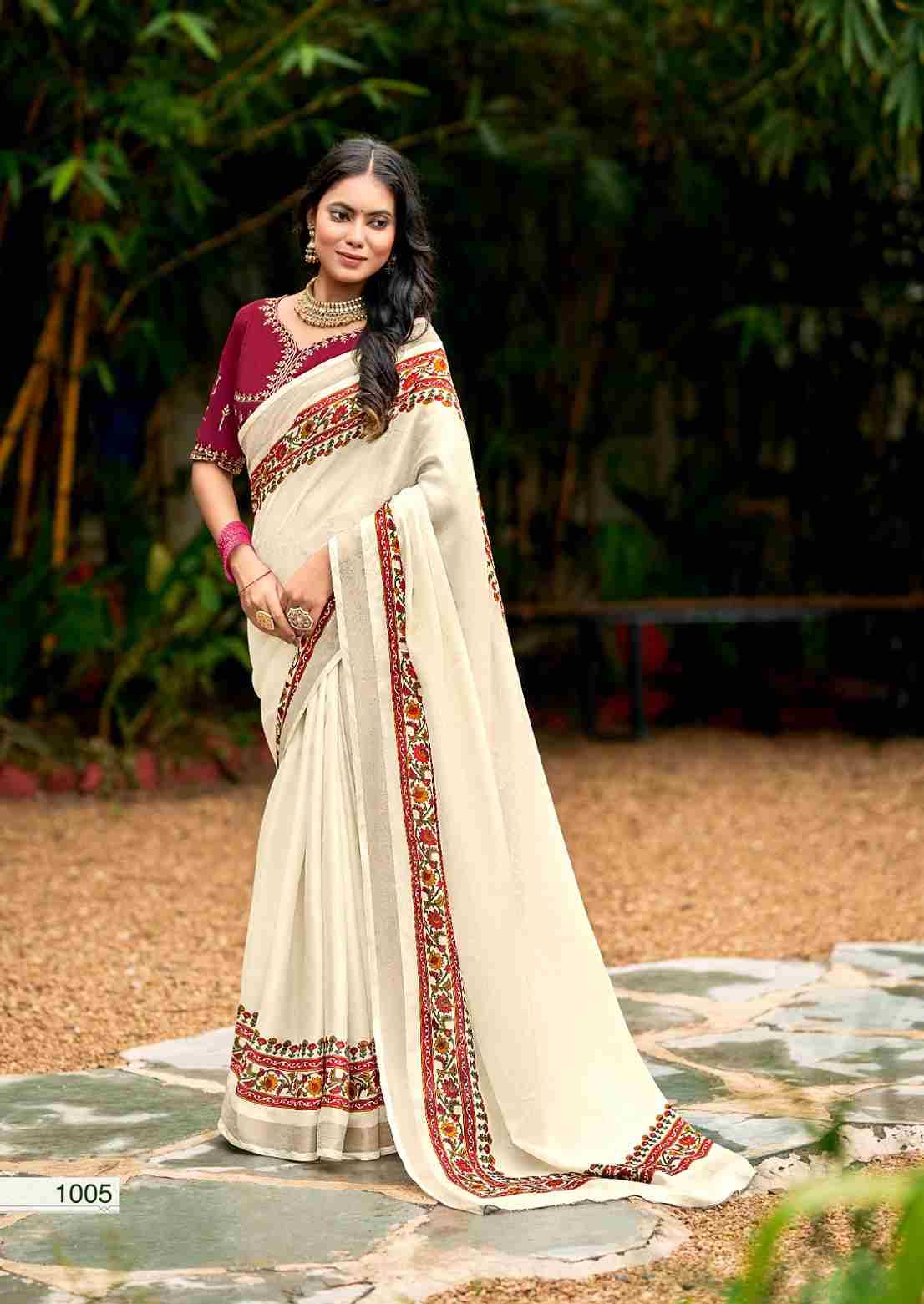 Korial By Sr 1001 To 1005 Series Indian Traditional Wear Collection Beautiful Stylish Fancy Colorful Party Wear & Occasional Wear Fancy Sarees At Wholesale Price