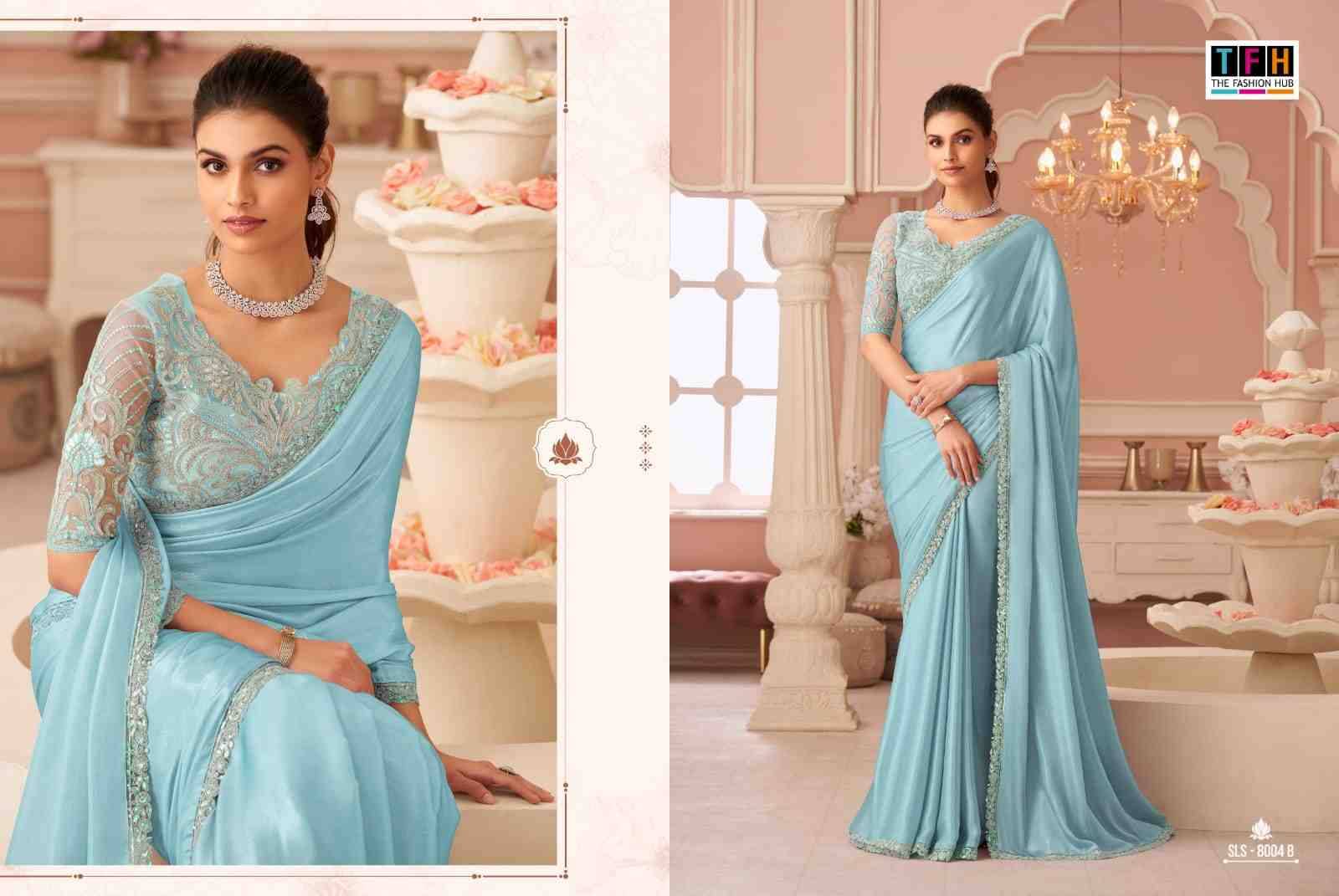 Salsa Style 8004 Colours By TFH 8004-A To 8004-F Series Indian Traditional Wear Collection Beautiful Stylish Fancy Colorful Party Wear & Occasional Wear Chiffon Sarees At Wholesale Price