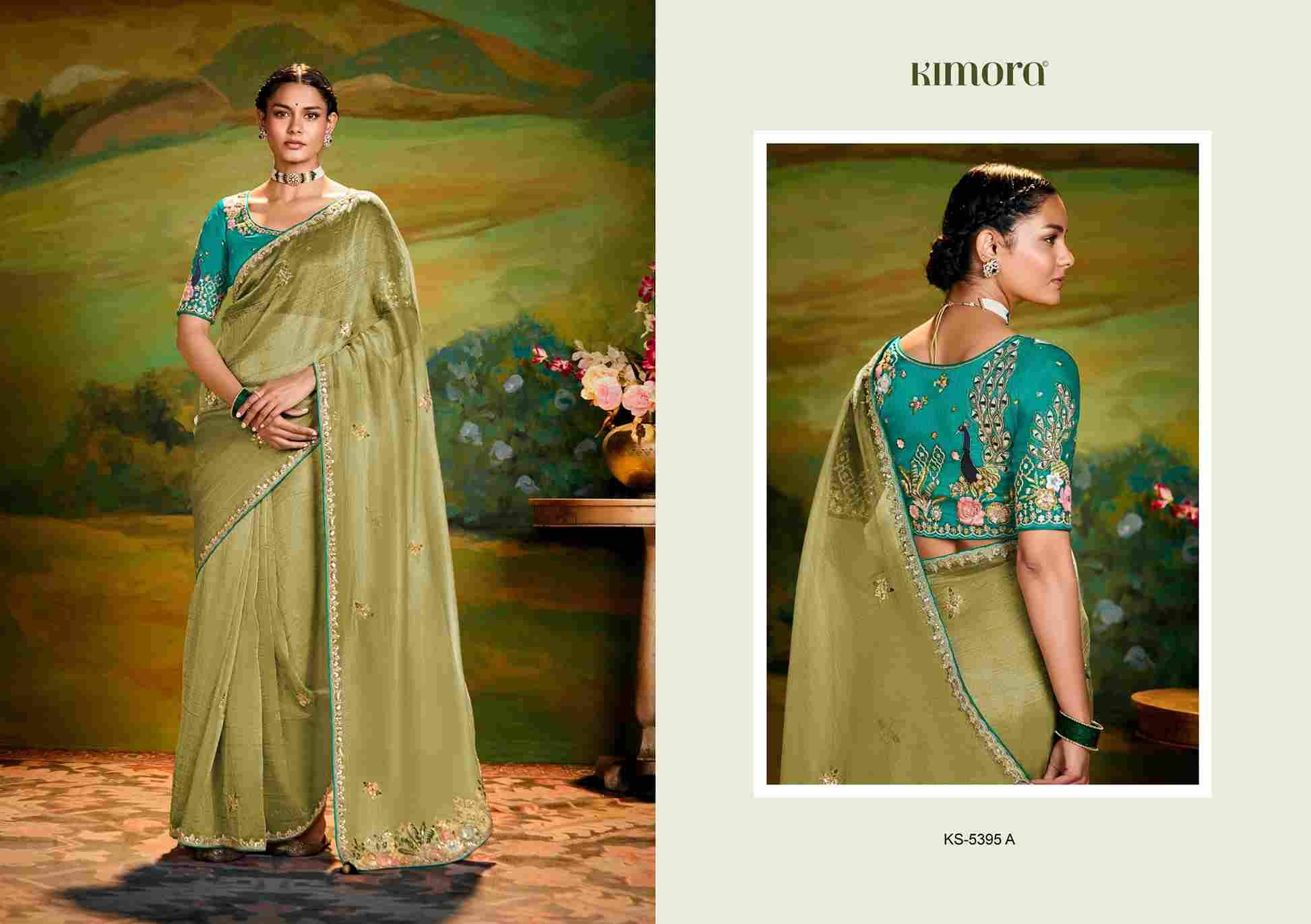 Kajal 5395 Colours By Kimora Fashion 5395 To 5395-D Series Indian Traditional Wear Collection Beautiful Stylish Fancy Colorful Party Wear & Occasional Wear Organza Sarees At Wholesale Price