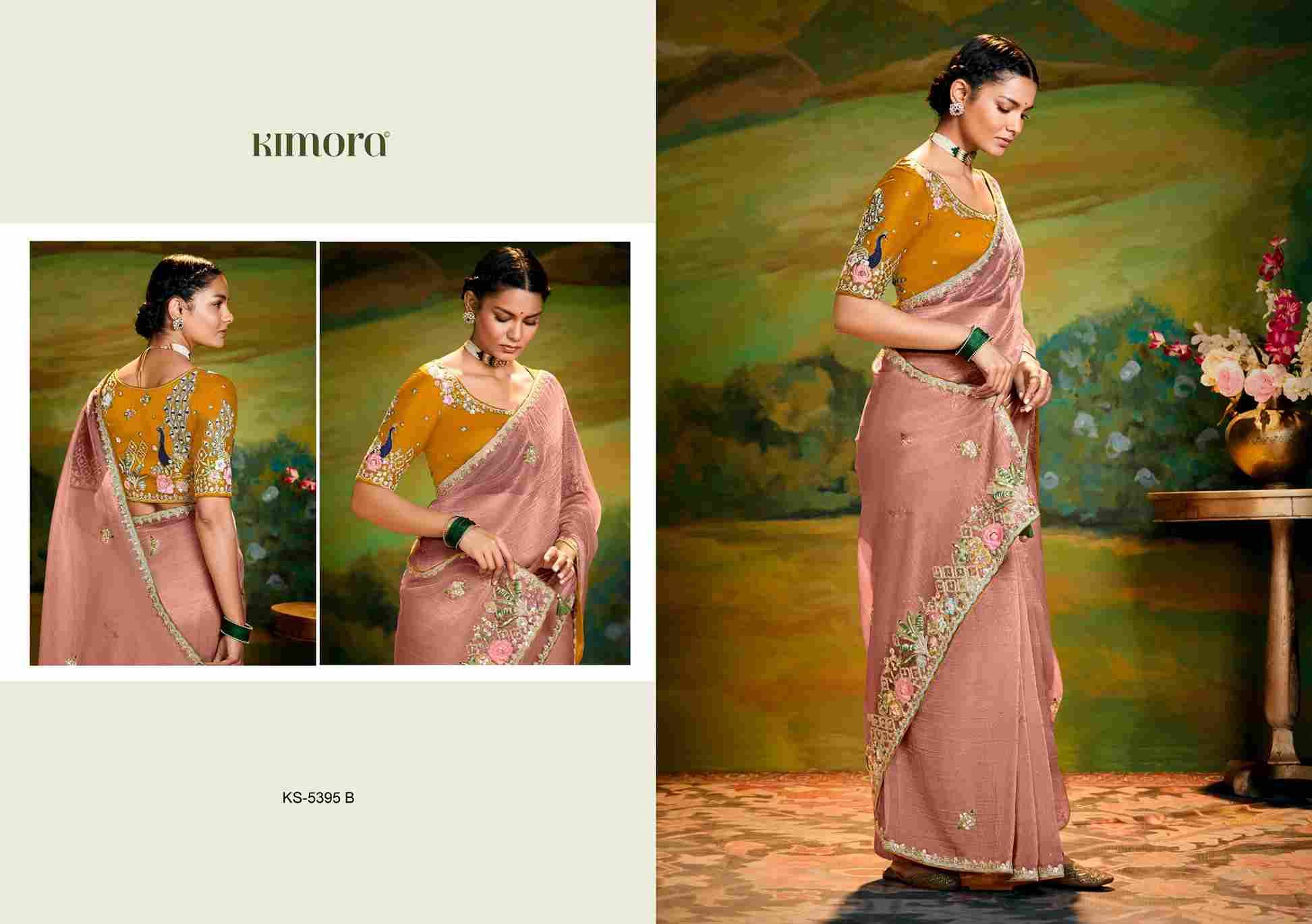 Kajal 5395 Colours By Kimora Fashion 5395 To 5395-D Series Indian Traditional Wear Collection Beautiful Stylish Fancy Colorful Party Wear & Occasional Wear Organza Sarees At Wholesale Price