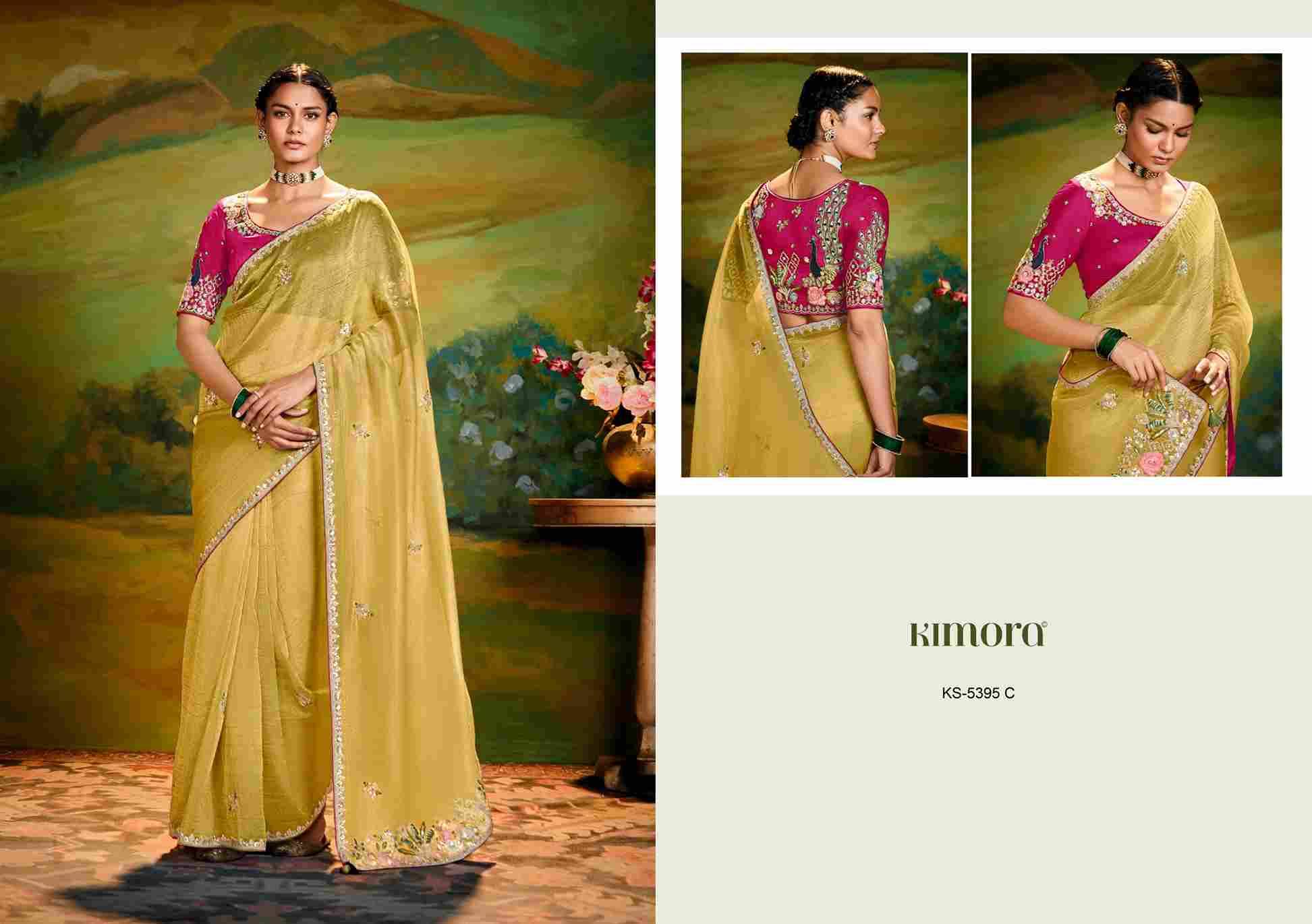 Kajal 5395 Colours By Kimora Fashion 5395 To 5395-D Series Indian Traditional Wear Collection Beautiful Stylish Fancy Colorful Party Wear & Occasional Wear Organza Sarees At Wholesale Price