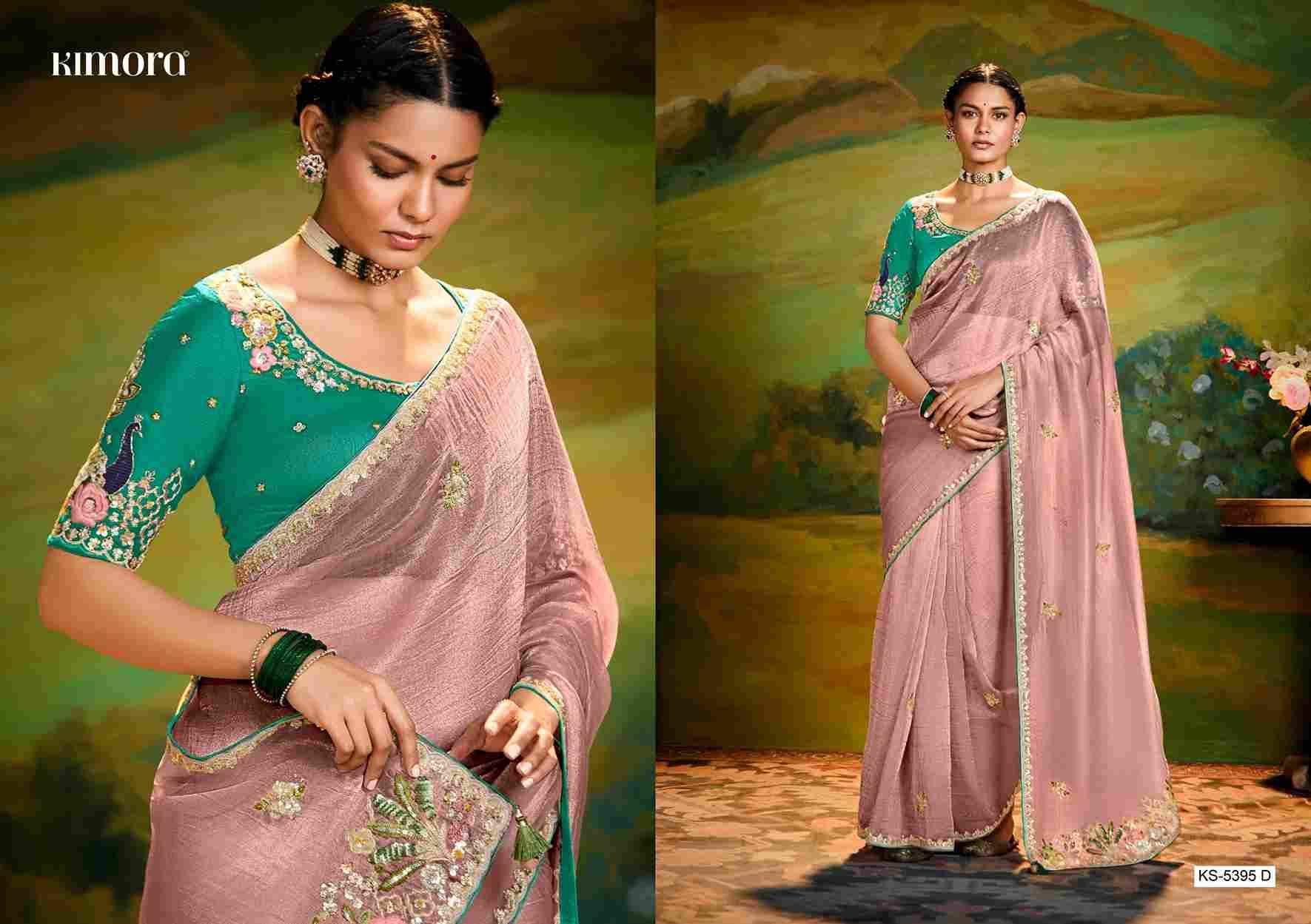Kajal 5395 Colours By Kimora Fashion 5395 To 5395-D Series Indian Traditional Wear Collection Beautiful Stylish Fancy Colorful Party Wear & Occasional Wear Organza Sarees At Wholesale Price
