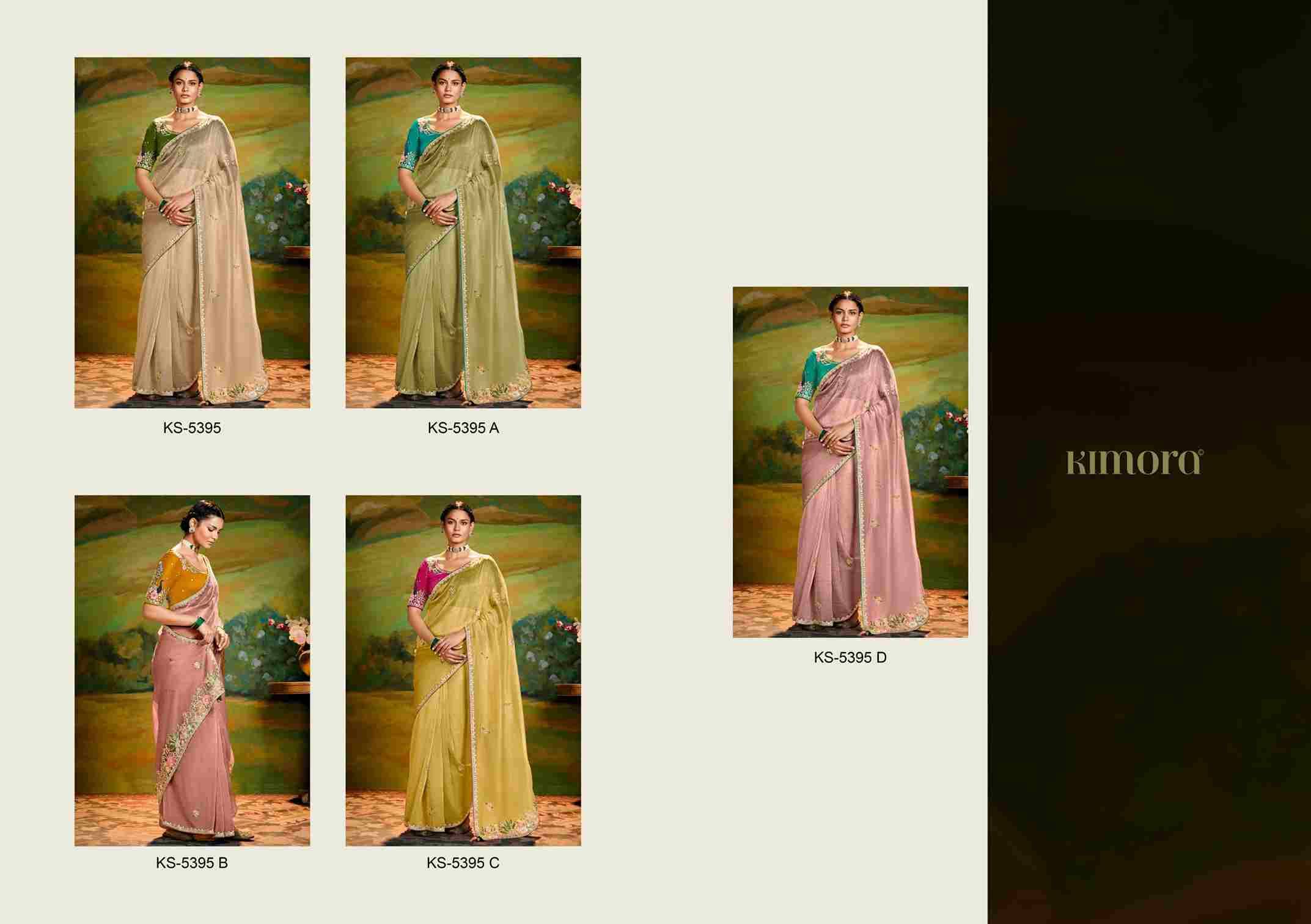 Kajal 5395 Colours By Kimora Fashion 5395 To 5395-D Series Indian Traditional Wear Collection Beautiful Stylish Fancy Colorful Party Wear & Occasional Wear Organza Sarees At Wholesale Price