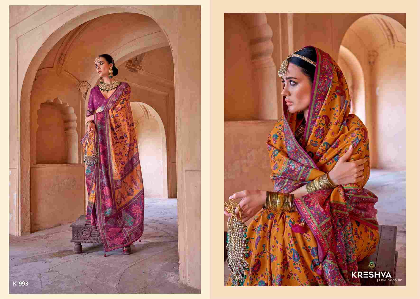Priyatama By Kreshva 981 To 986 Series Indian Traditional Wear Collection Beautiful Stylish Fancy Colorful Party Wear & Occasional Wear Silk Sarees At Wholesale Price