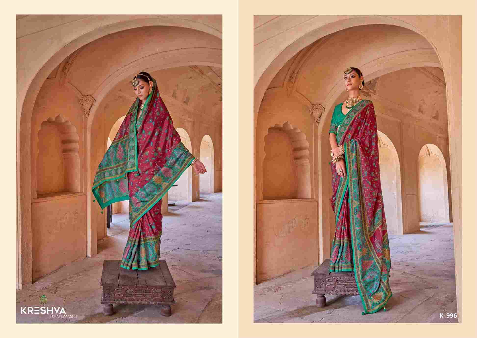 Priyatama By Kreshva 981 To 986 Series Indian Traditional Wear Collection Beautiful Stylish Fancy Colorful Party Wear & Occasional Wear Silk Sarees At Wholesale Price
