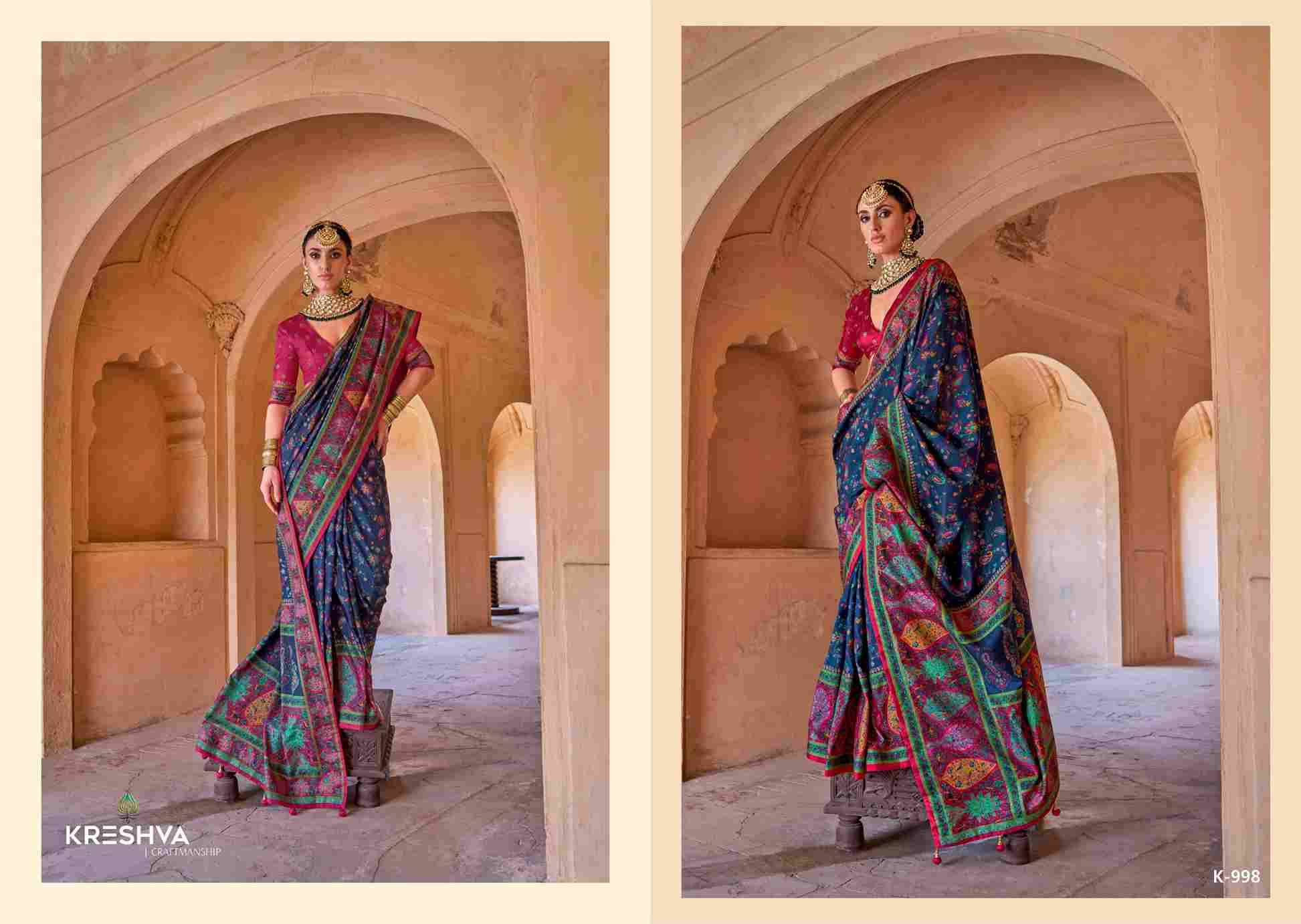 Priyatama By Kreshva 981 To 986 Series Indian Traditional Wear Collection Beautiful Stylish Fancy Colorful Party Wear & Occasional Wear Silk Sarees At Wholesale Price