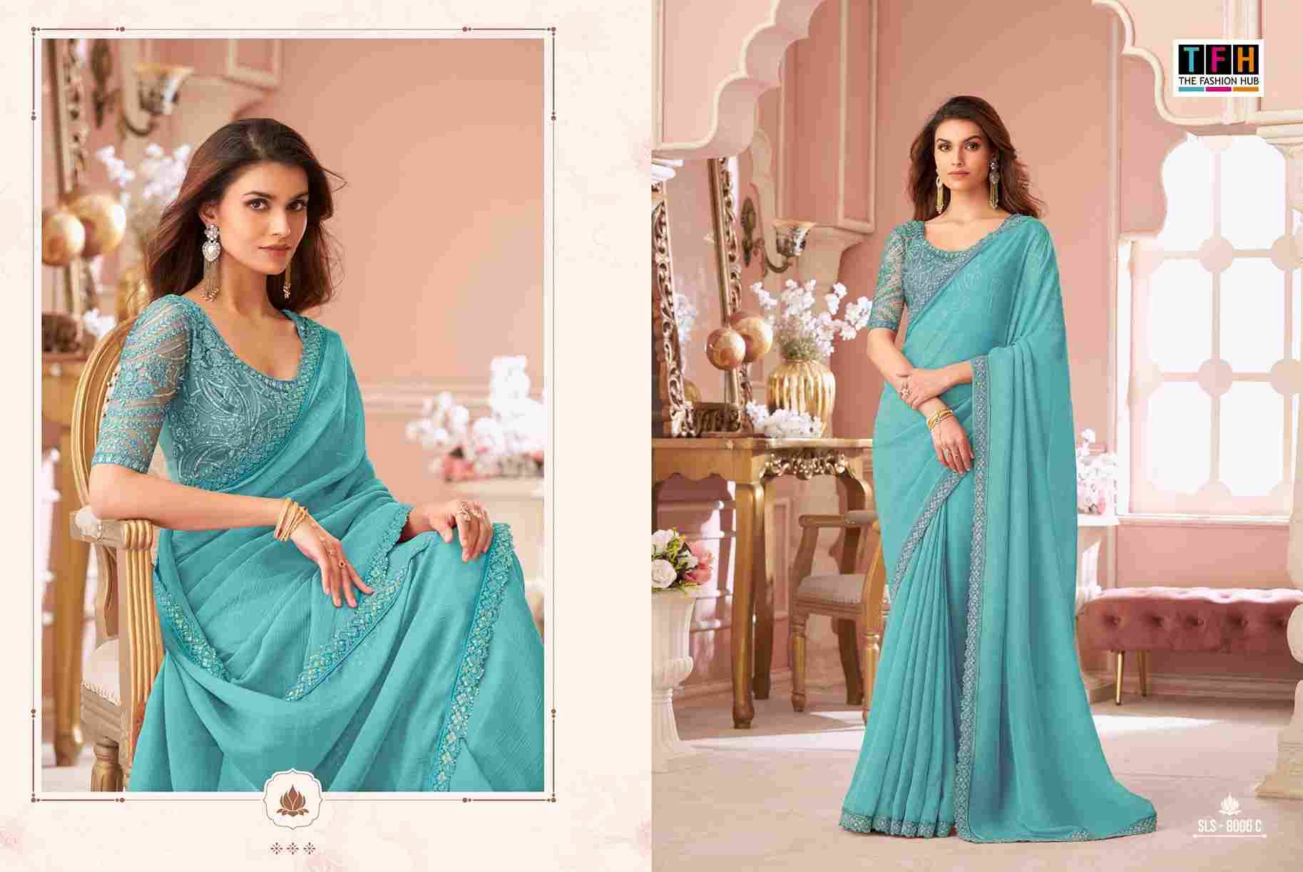Salsa Style 8006 Colours By TFH 8006-A To 8006-F Series Indian Traditional Wear Collection Beautiful Stylish Fancy Colorful Party Wear & Occasional Wear Georgette Sarees At Wholesale Price