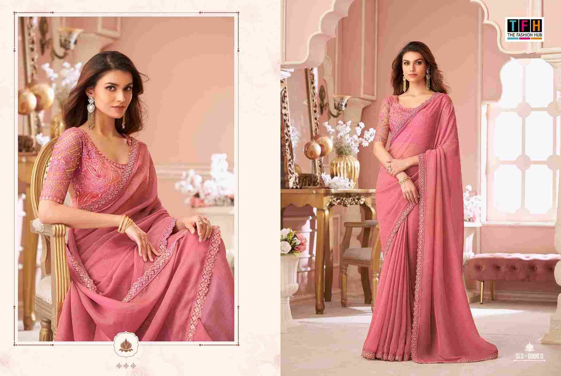 Salsa Style 8006 Colours By TFH 8006-A To 8006-F Series Indian Traditional Wear Collection Beautiful Stylish Fancy Colorful Party Wear & Occasional Wear Georgette Sarees At Wholesale Price