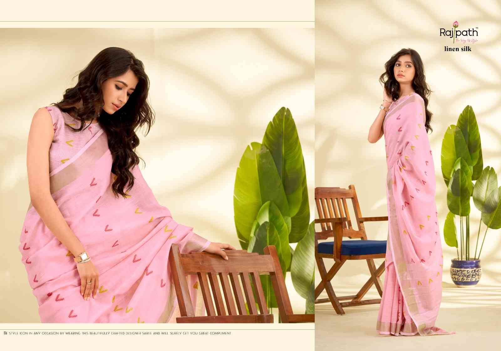Arrow Silk By Rajpath 430 To 435 Series Indian Traditional Wear Collection Beautiful Stylish Fancy Colorful Party Wear & Occasional Wear Linen Silk Sarees At Wholesale Price