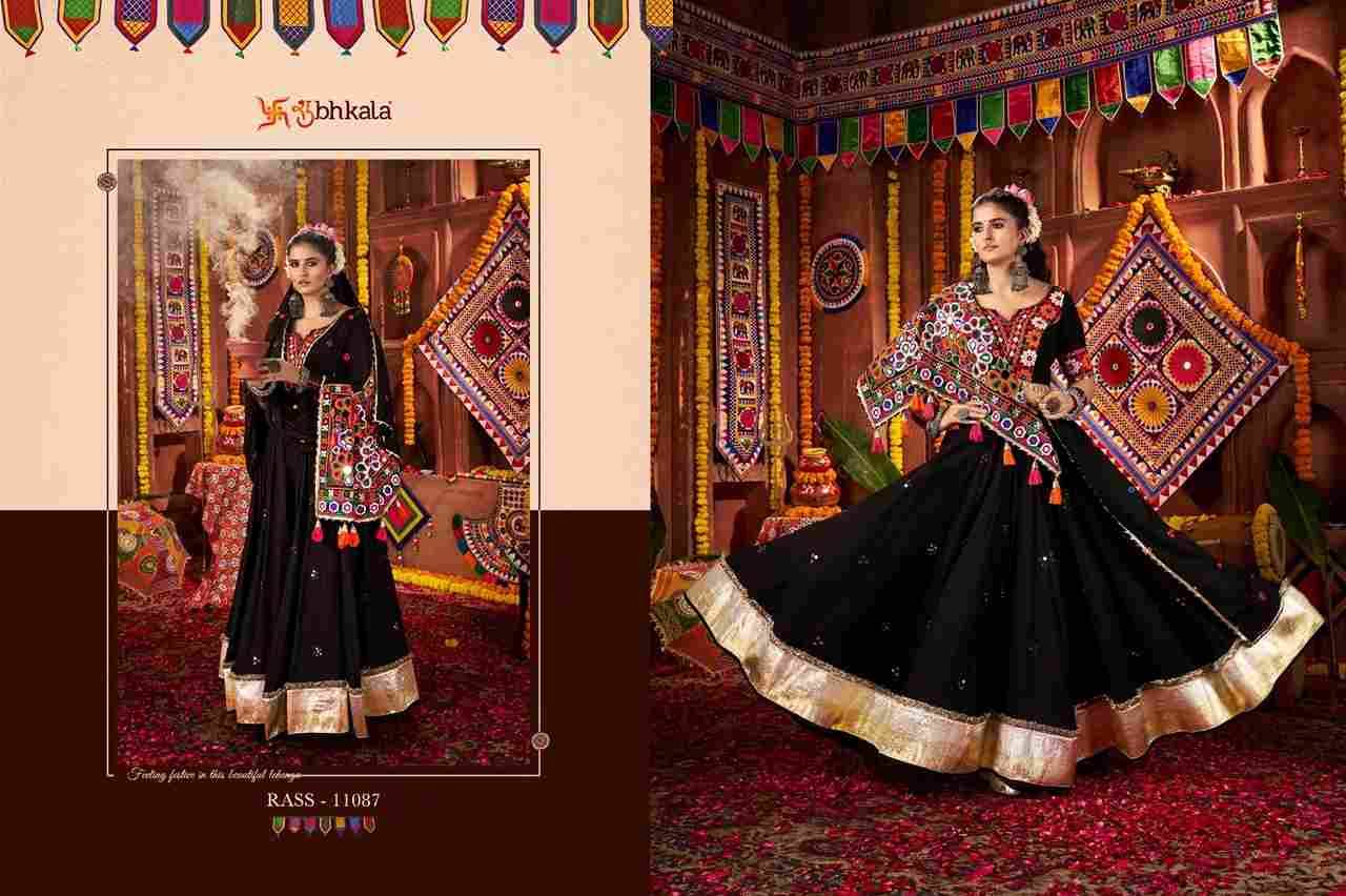 Raas Vol-27 By Shubhkala 11081 To 11087 Series Navratri Wear Collection Beautiful Stylish Colorful Fancy Party Wear & Occasional Wear Viscose Cotton Lehengas At Wholesale Price