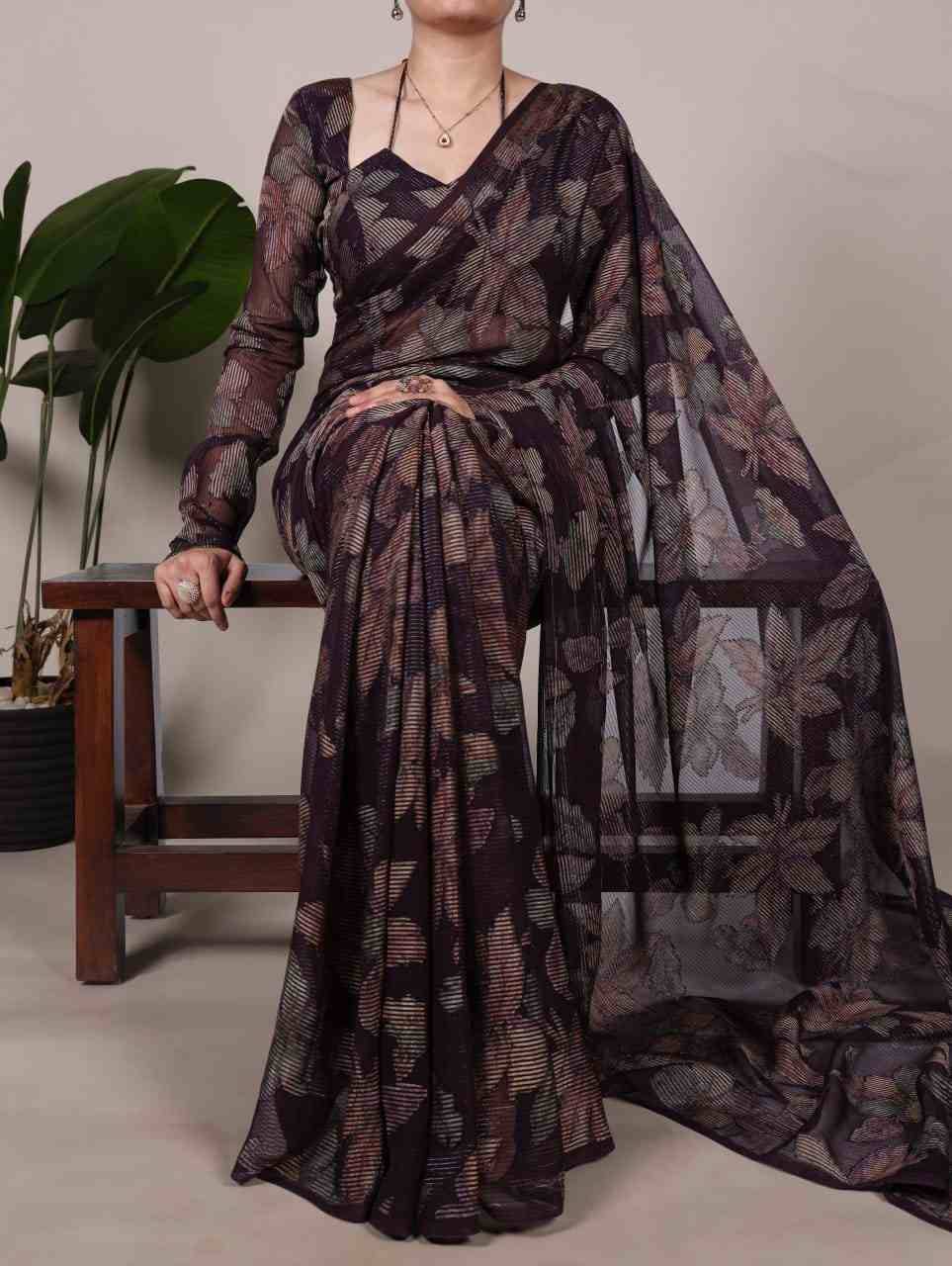 Alara By Fashid Wholesale 7052-A To 7052-D Series Indian Traditional Wear Collection Beautiful Stylish Fancy Colorful Party Wear & Occasional Wear Brasso Sarees At Wholesale Price