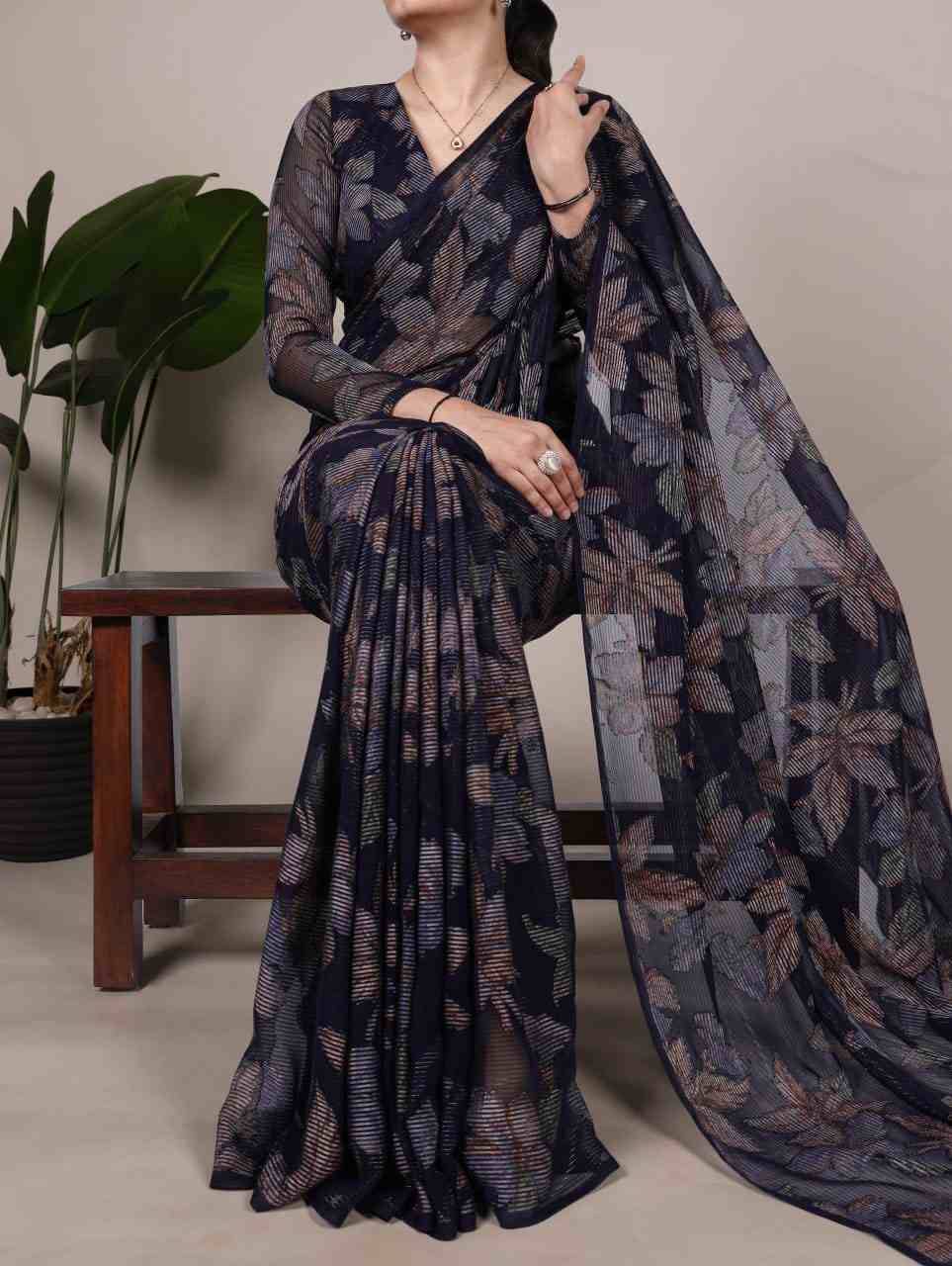 Alara By Fashid Wholesale 7052-A To 7052-D Series Indian Traditional Wear Collection Beautiful Stylish Fancy Colorful Party Wear & Occasional Wear Brasso Sarees At Wholesale Price