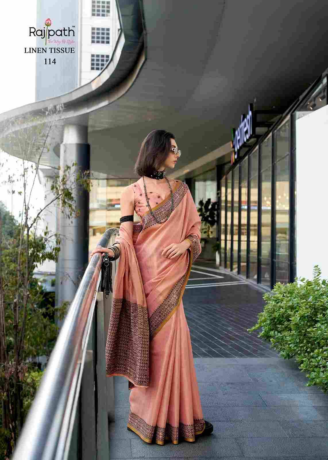 Blackberry By Rajpath 113 To 118 Series Indian Traditional Wear Collection Beautiful Stylish Fancy Colorful Party Wear & Occasional Wear Tissue Linen Sarees At Wholesale Price