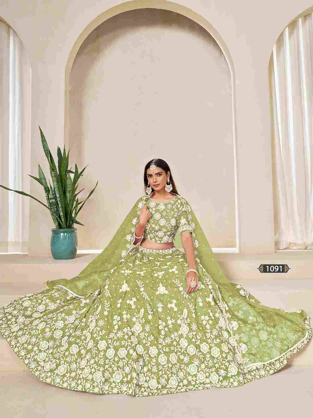 Mehvish Vol-19 By Fashid Wholesale 1091 To 1094 Series Designer Beautiful Collection Occasional Wear & Party Wear Organza Lehengas At Wholesale Price