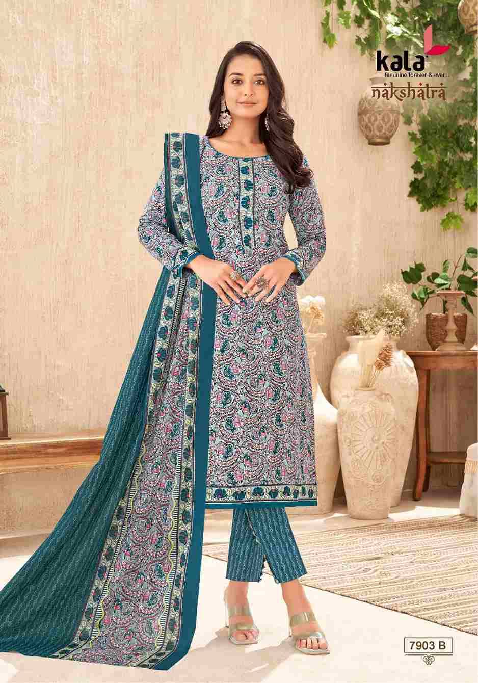 Nakshatra Vol-4 By Kala 7901-B To 7912-B Series Beautiful Festive Suits Colorful Stylish Fancy Casual Wear & Ethnic Wear Pure Cotton Print Dresses At Wholesale Price