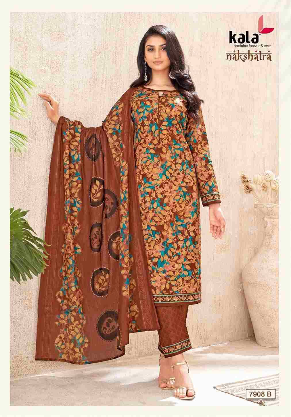 Nakshatra Vol-4 By Kala 7901-B To 7912-B Series Beautiful Festive Suits Colorful Stylish Fancy Casual Wear & Ethnic Wear Pure Cotton Print Dresses At Wholesale Price