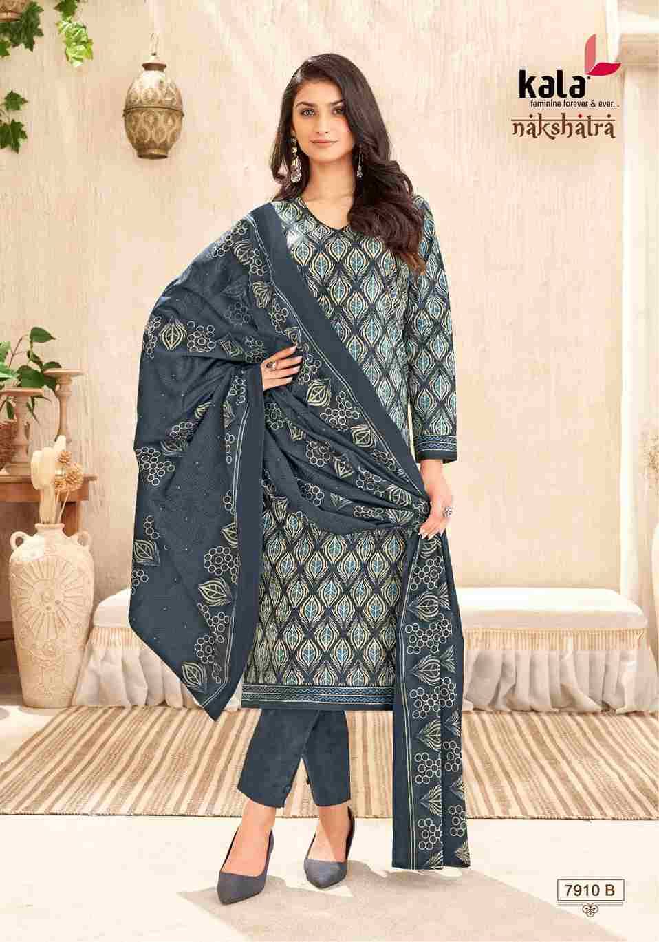 Nakshatra Vol-4 By Kala 7901-B To 7912-B Series Beautiful Festive Suits Colorful Stylish Fancy Casual Wear & Ethnic Wear Pure Cotton Print Dresses At Wholesale Price