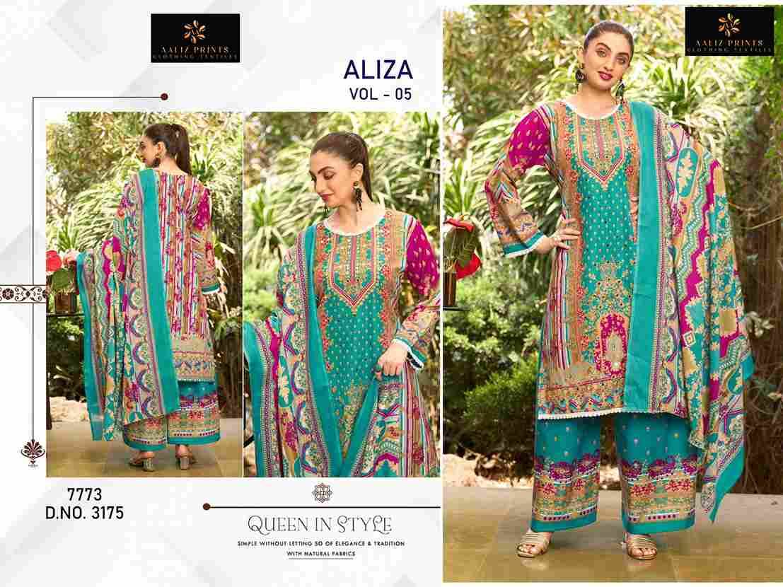 Aliza Vol-5 By Aaliz Prints 3175 To 3178 Series Beautiful Pakistani Suits Stylish Fancy Colorful Casual Wear & Ethnic Wear Cotton Digital Print Dresses At Wholesale Price