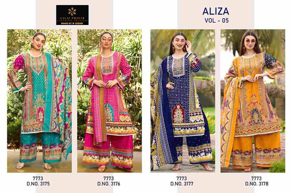 Aliza Vol-5 By Aaliz Prints 3175 To 3178 Series Beautiful Pakistani Suits Stylish Fancy Colorful Casual Wear & Ethnic Wear Cotton Digital Print Dresses At Wholesale Price