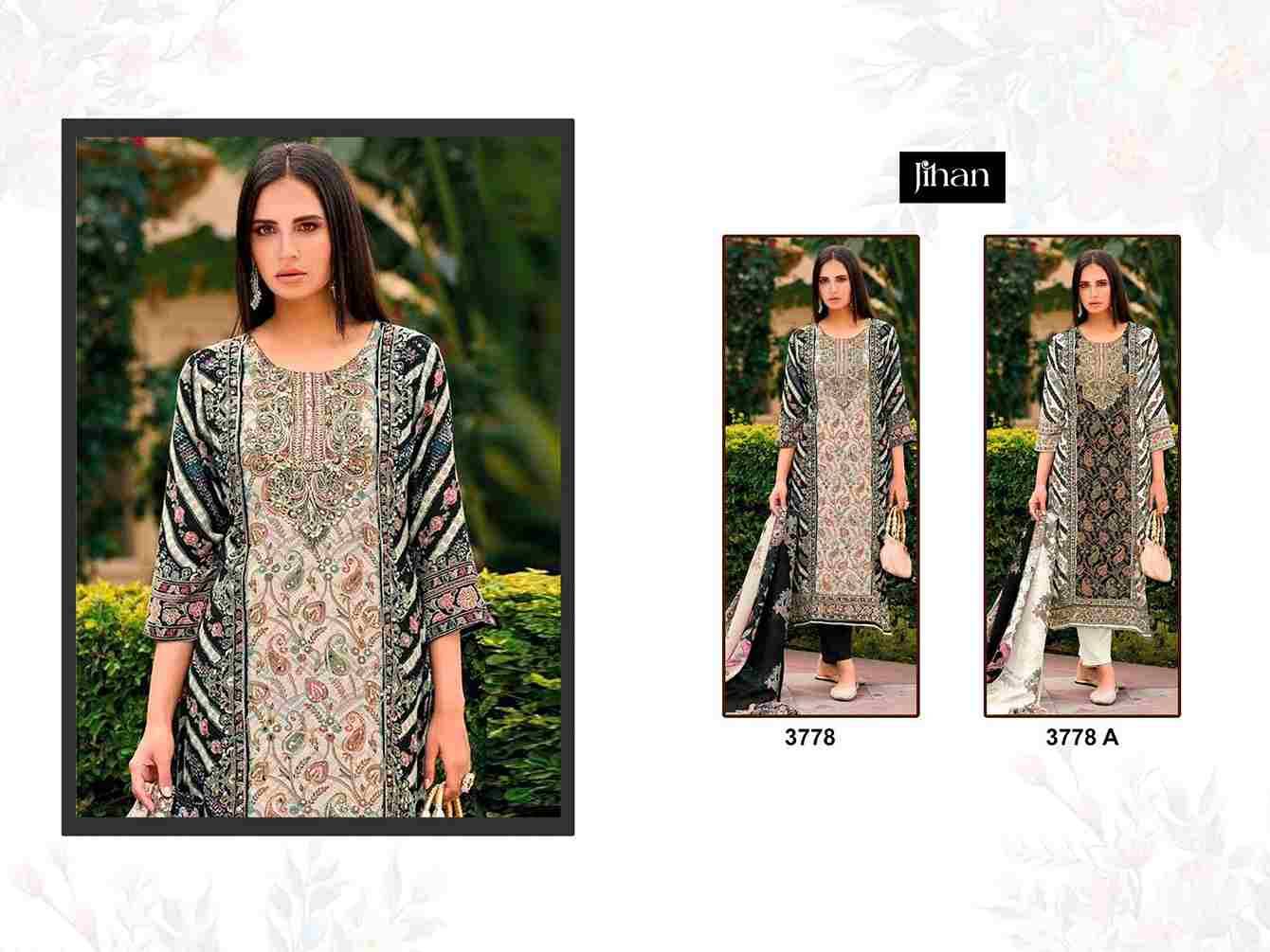 Jihan 3778 Colours By Jihan 3778 To 3778-A Series Beautiful Pakistani Suits Colorful Stylish Fancy Casual Wear & Ethnic Wear Pure Viscose Muslin Dresses At Wholesale Price
