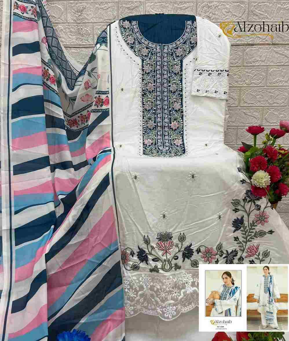 Alzohaib Hit Design 1268 By Alzohaib Beautiful Pakistani Suits Stylish Fancy Colorful Party Wear & Occasional Wear Rayon Cotton Dresses At Wholesale Price