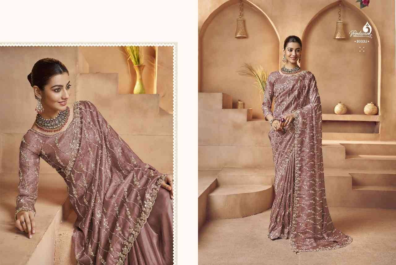Vrindavan Vol-61 By Vrindavan 10332 To 10340 Series Indian Traditional Wear Collection Beautiful Stylish Fancy Colorful Party Wear & Occasional Wear Tissue Sarees At Wholesale Price