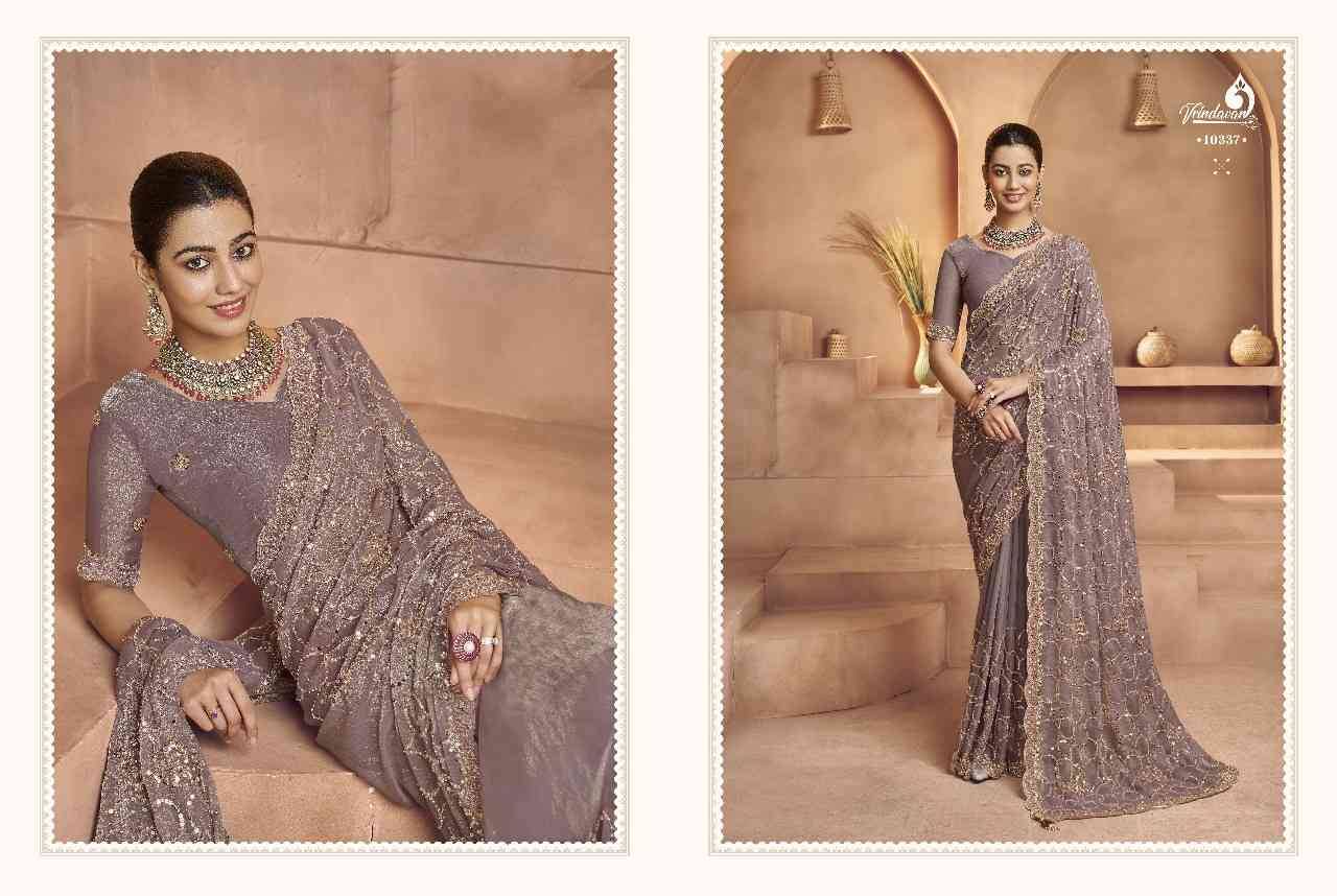 Vrindavan Vol-61 By Vrindavan 10332 To 10340 Series Indian Traditional Wear Collection Beautiful Stylish Fancy Colorful Party Wear & Occasional Wear Tissue Sarees At Wholesale Price