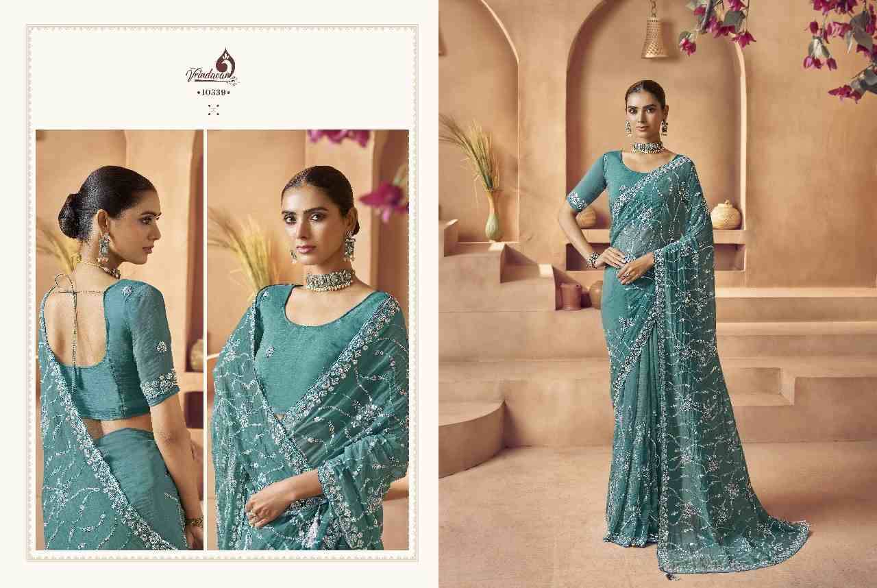 Vrindavan Vol-61 By Vrindavan 10332 To 10340 Series Indian Traditional Wear Collection Beautiful Stylish Fancy Colorful Party Wear & Occasional Wear Tissue Sarees At Wholesale Price