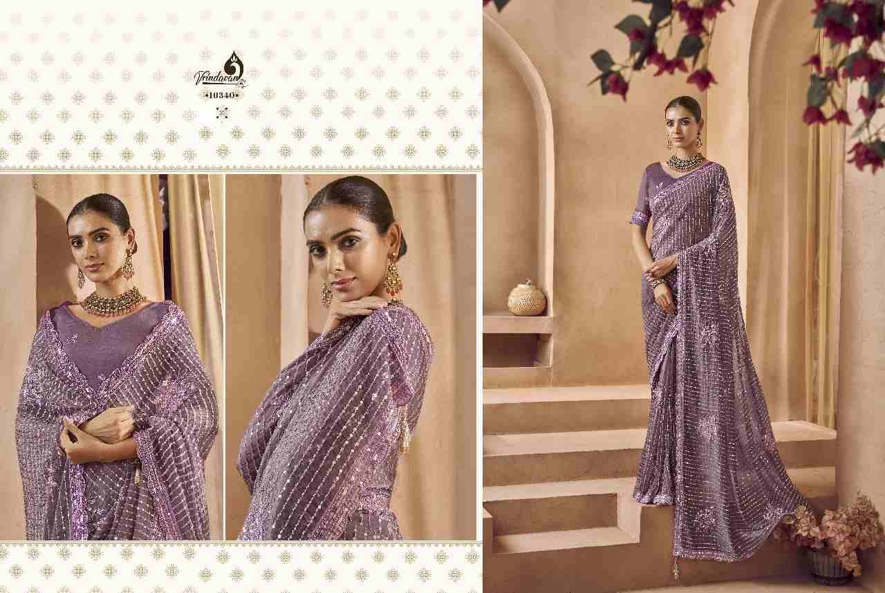 Vrindavan Vol-61 By Vrindavan 10332 To 10340 Series Indian Traditional Wear Collection Beautiful Stylish Fancy Colorful Party Wear & Occasional Wear Tissue Sarees At Wholesale Price