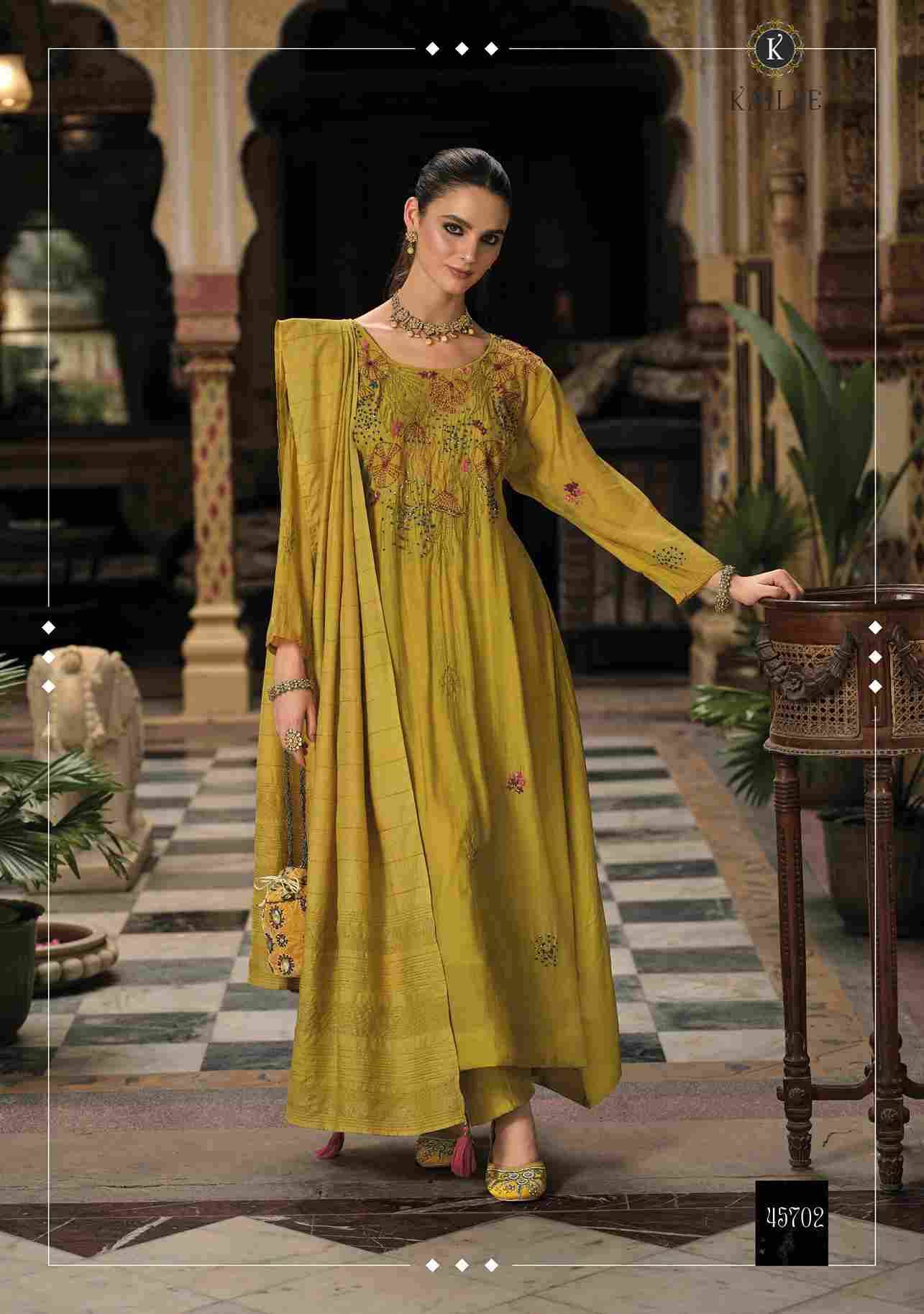 Meher By Kailee 45701 To 45704 Series Beautiful Festive Suits Colorful Stylish Fancy Casual Wear & Ethnic Wear Pure Chanderi Dresses At Wholesale Price