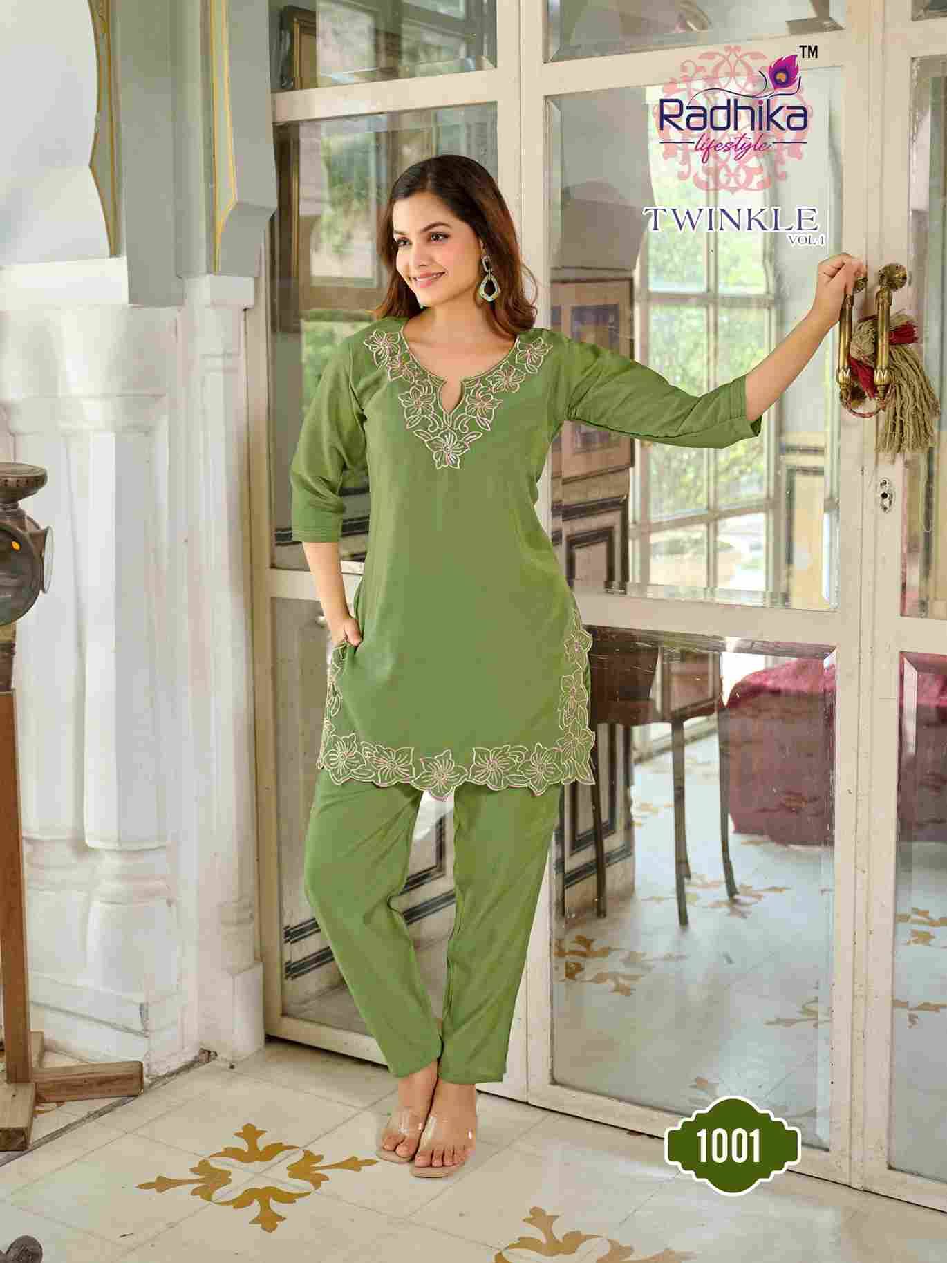 Twinkle Vol-1 By Radhika Lifestyle 1001 To 1004 Series Designer Stylish Fancy Colorful Beautiful Casual Wear & Ethnic Wear Roman Simmer Co-Ords At Wholesale Price