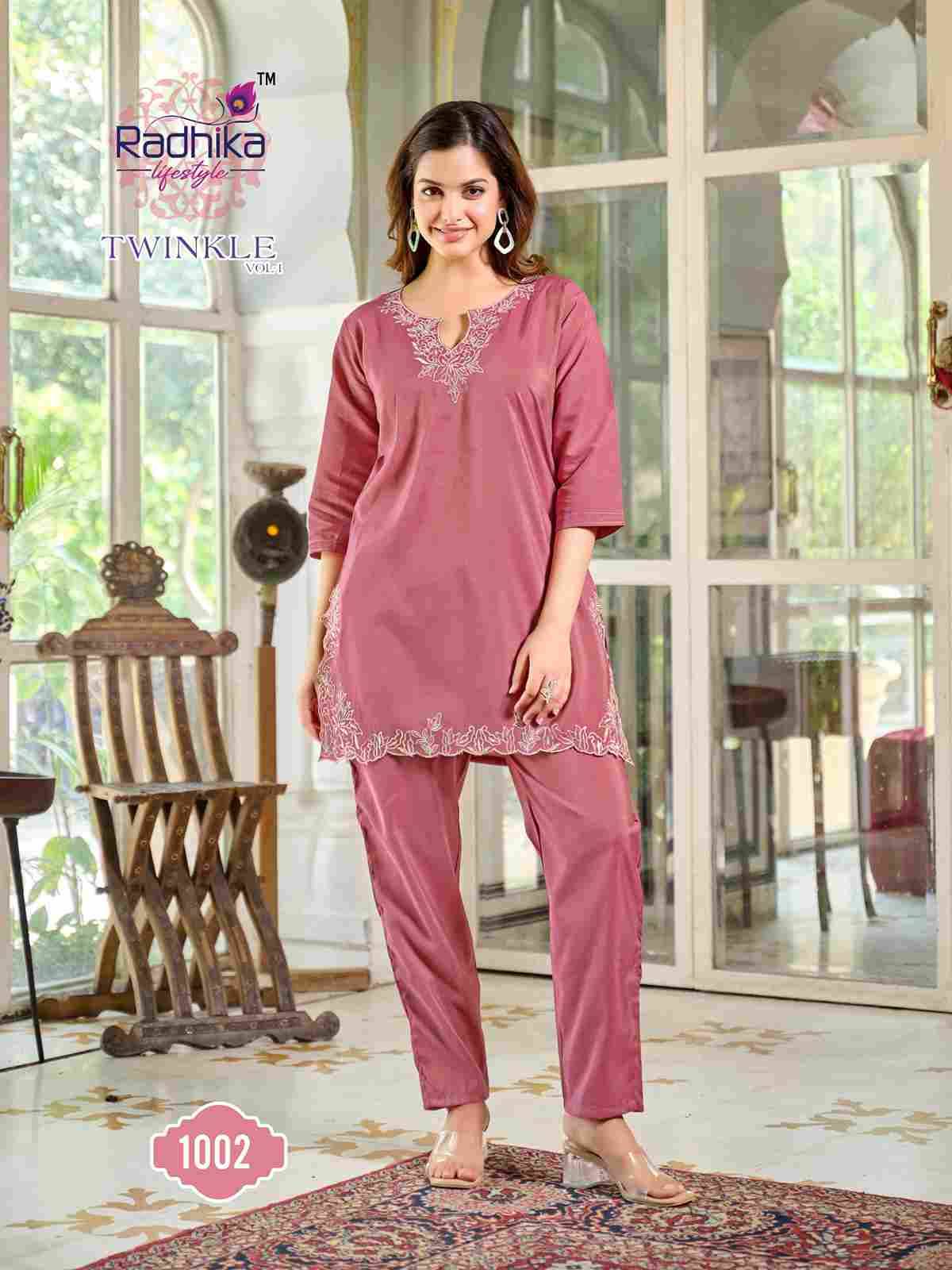Twinkle Vol-1 By Radhika Lifestyle 1001 To 1004 Series Designer Stylish Fancy Colorful Beautiful Casual Wear & Ethnic Wear Roman Simmer Co-Ords At Wholesale Price