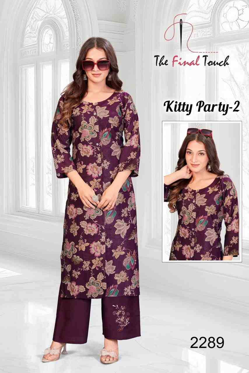 Kitty Party Vol-2 By The Final Touch Combo Set 2285 To 2300 Series Designer Stylish Fancy Colorful Beautiful Party Wear & Ethnic Wear Collection Vertican Kurtis With Bottom At Wholesale Price