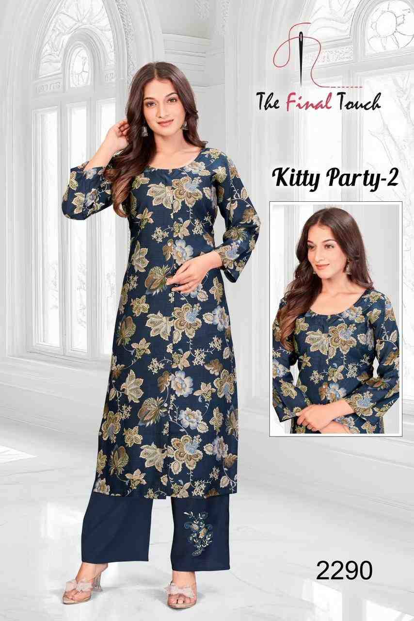 Kitty Party Vol-2 By The Final Touch Combo Set 2285 To 2300 Series Designer Stylish Fancy Colorful Beautiful Party Wear & Ethnic Wear Collection Vertican Kurtis With Bottom At Wholesale Price