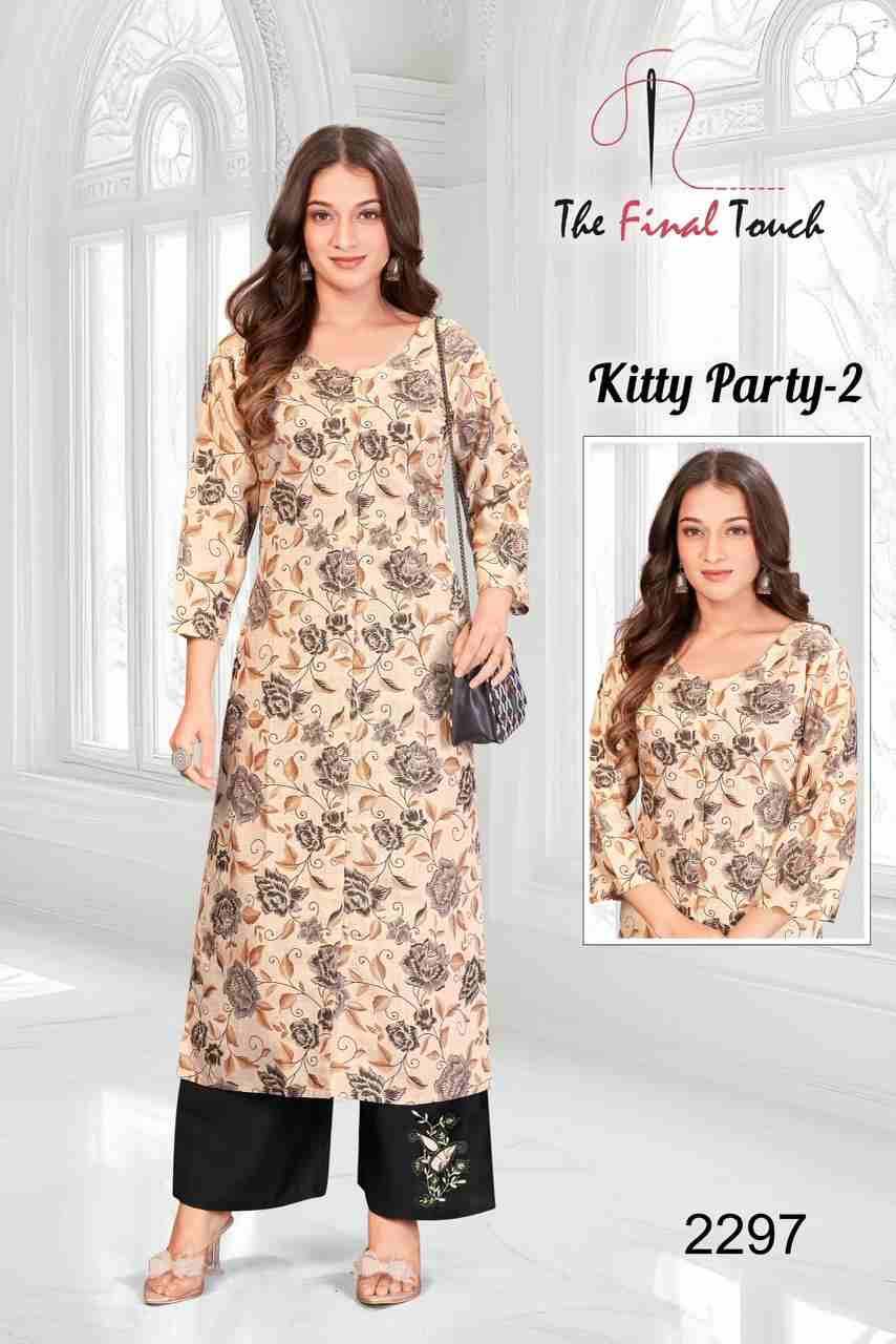 Kitty Party Vol-2 By The Final Touch Combo Set 2285 To 2300 Series Designer Stylish Fancy Colorful Beautiful Party Wear & Ethnic Wear Collection Vertican Kurtis With Bottom At Wholesale Price