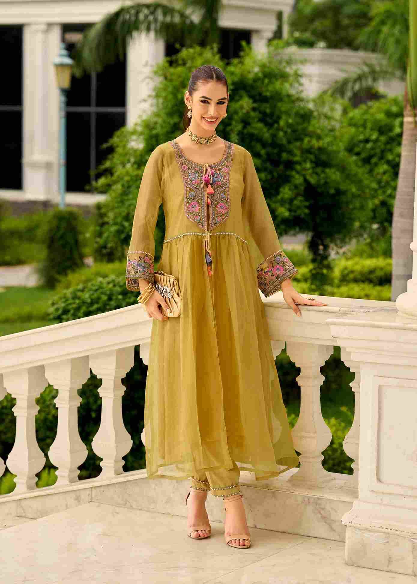 Swara By PRM Trendz 5101 To 5106 Series Designer Stylish Fancy Colorful Beautiful Party Wear & Ethnic Wear Collection Pure Organza Kurtis With Bottom At Wholesale Price