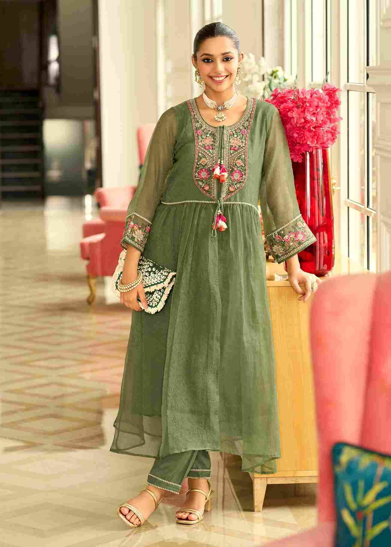 Swara By PRM Trendz 5101 To 5106 Series Designer Stylish Fancy Colorful Beautiful Party Wear & Ethnic Wear Collection Pure Organza Kurtis With Bottom At Wholesale Price